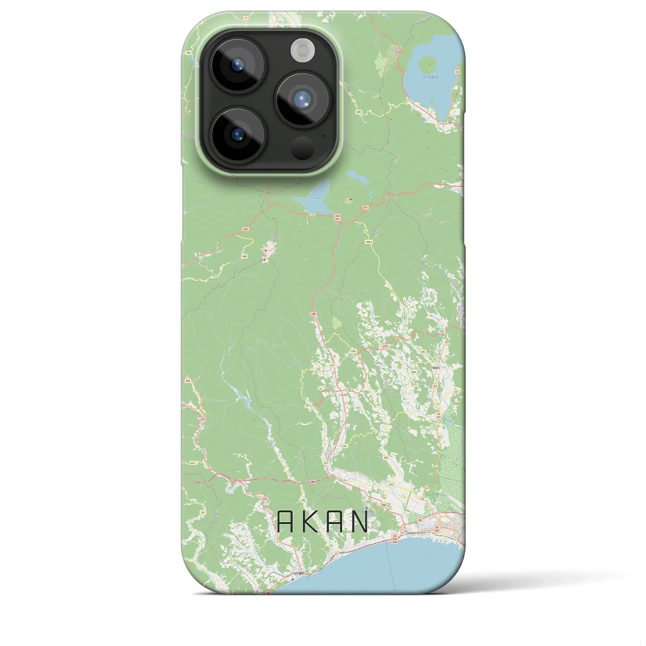 【阿寒(北海道)】地図柄iPhoneケース(バックカバータイプ)