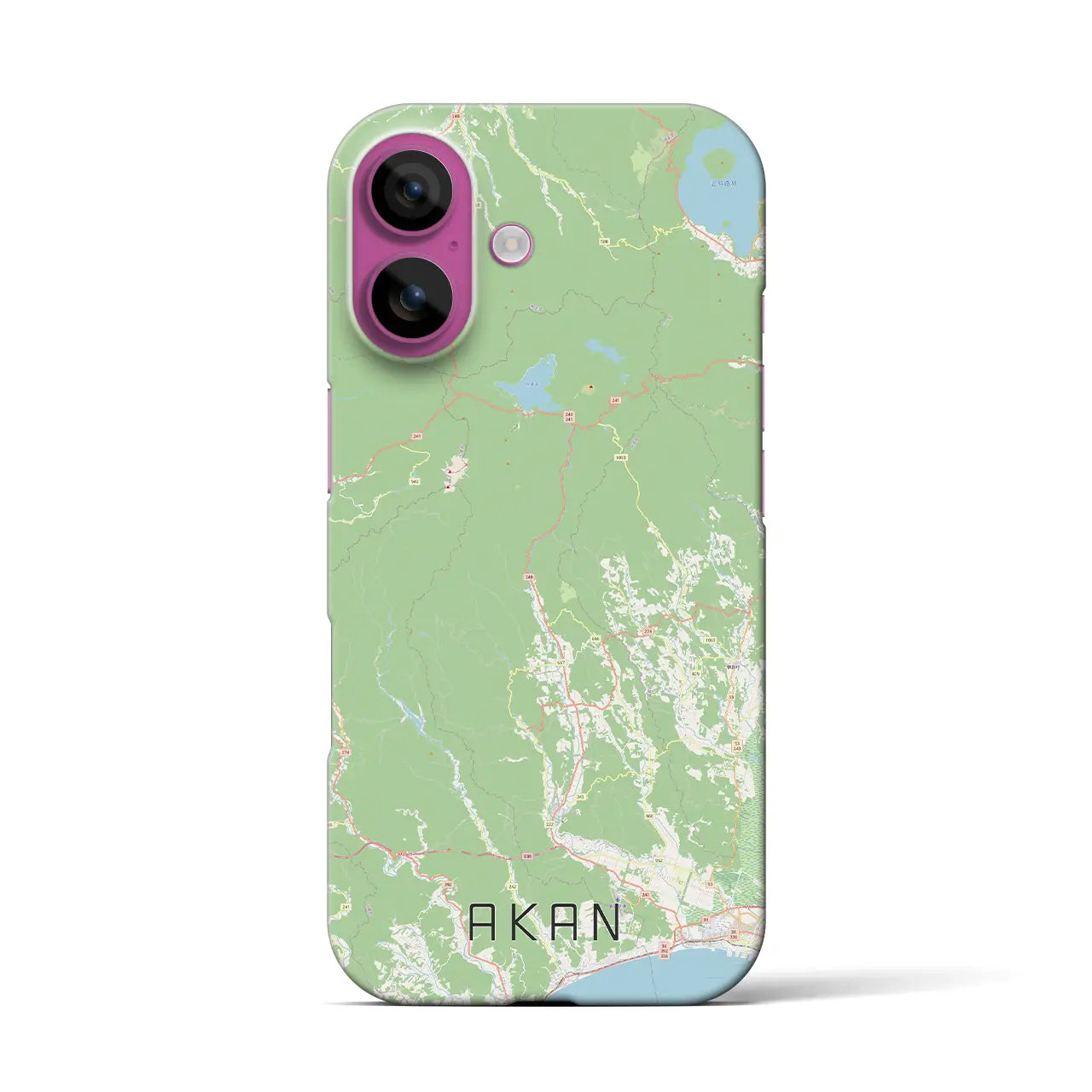 【阿寒(北海道)】地図柄iPhoneケース(バックカバータイプ)