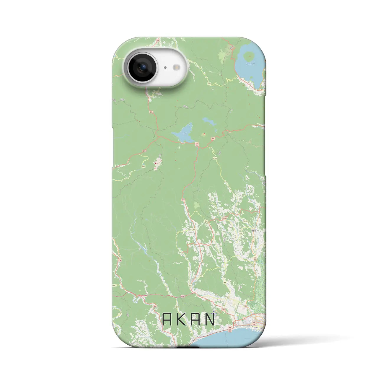 【阿寒(北海道)】地図柄iPhoneケース(バックカバータイプ)