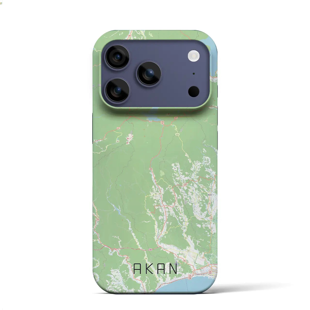 【阿寒(北海道)】地図柄iPhoneケース(バックカバータイプ)