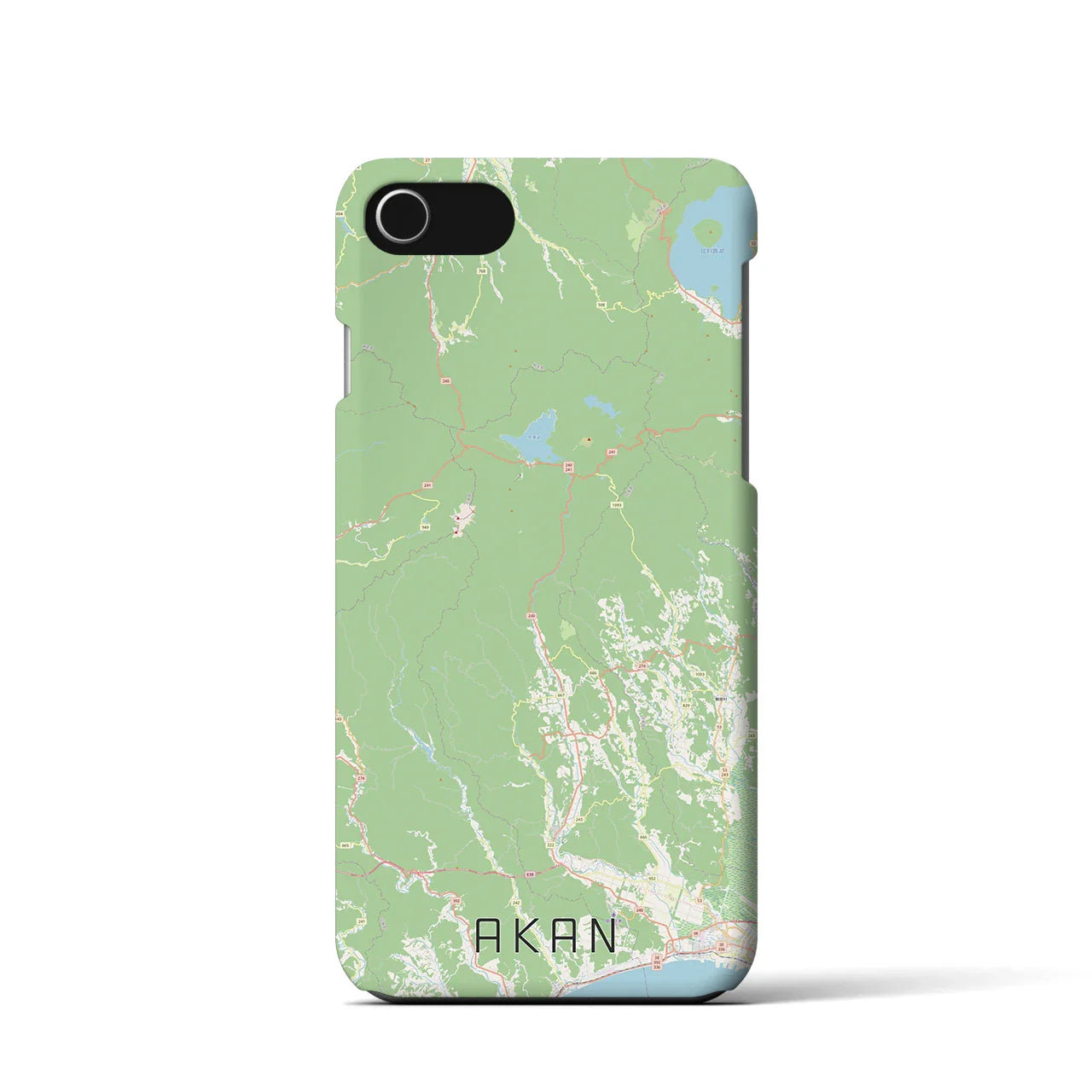 【阿寒(北海道)】地図柄iPhoneケース(バックカバータイプ)