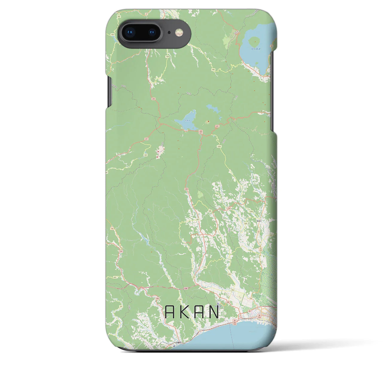 【阿寒(北海道)】地図柄iPhoneケース(バックカバータイプ)