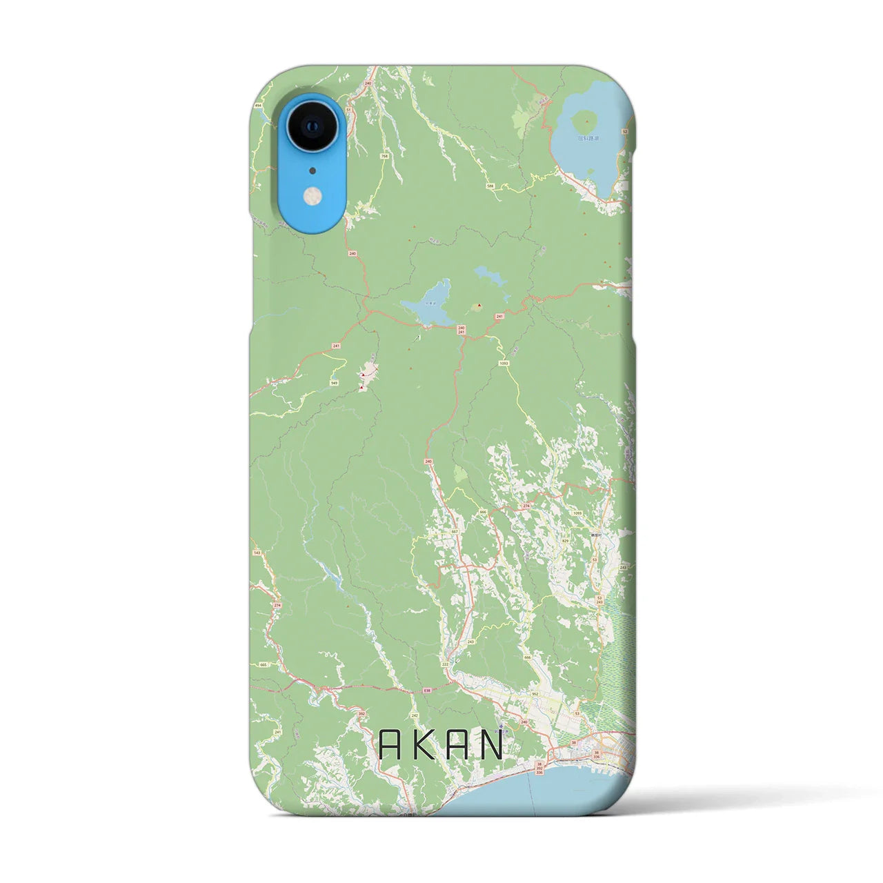 【阿寒(北海道)】地図柄iPhoneケース(バックカバータイプ)