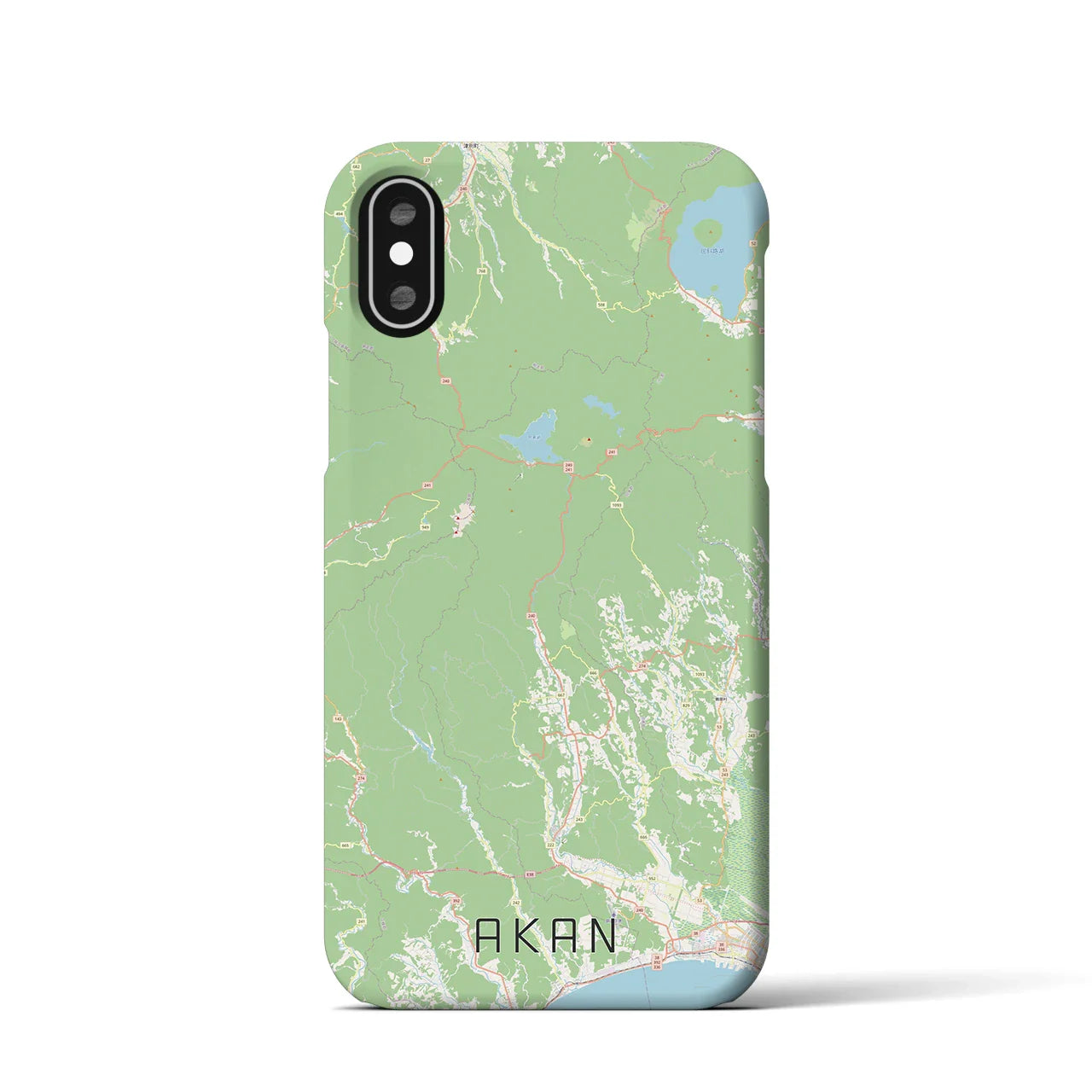 【阿寒(北海道)】地図柄iPhoneケース(バックカバータイプ)