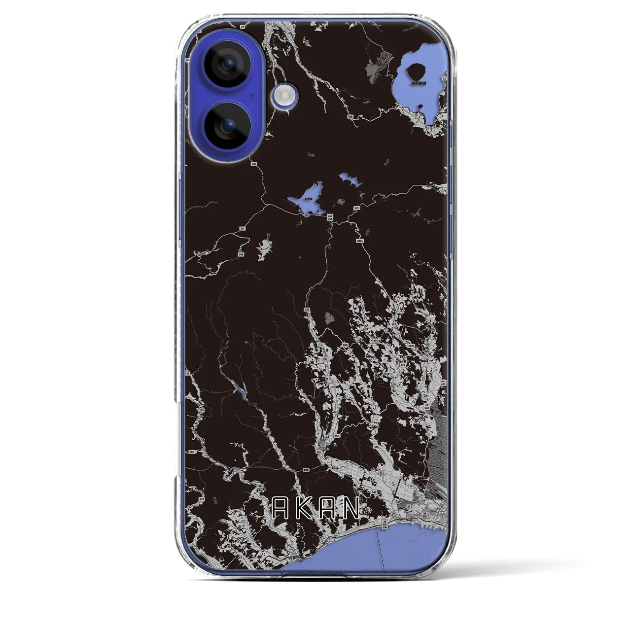 【阿寒(北海道)】地図柄iPhoneケース(クリアタイプ)