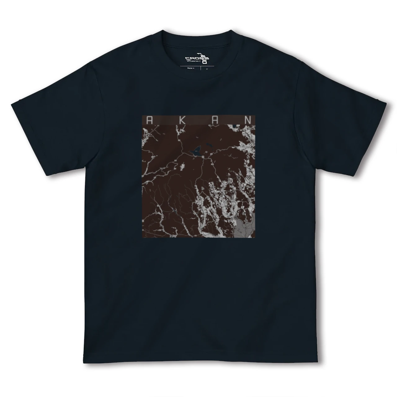 【阿寒(北海道)】地図柄ヘビーウェイトTシャツ
