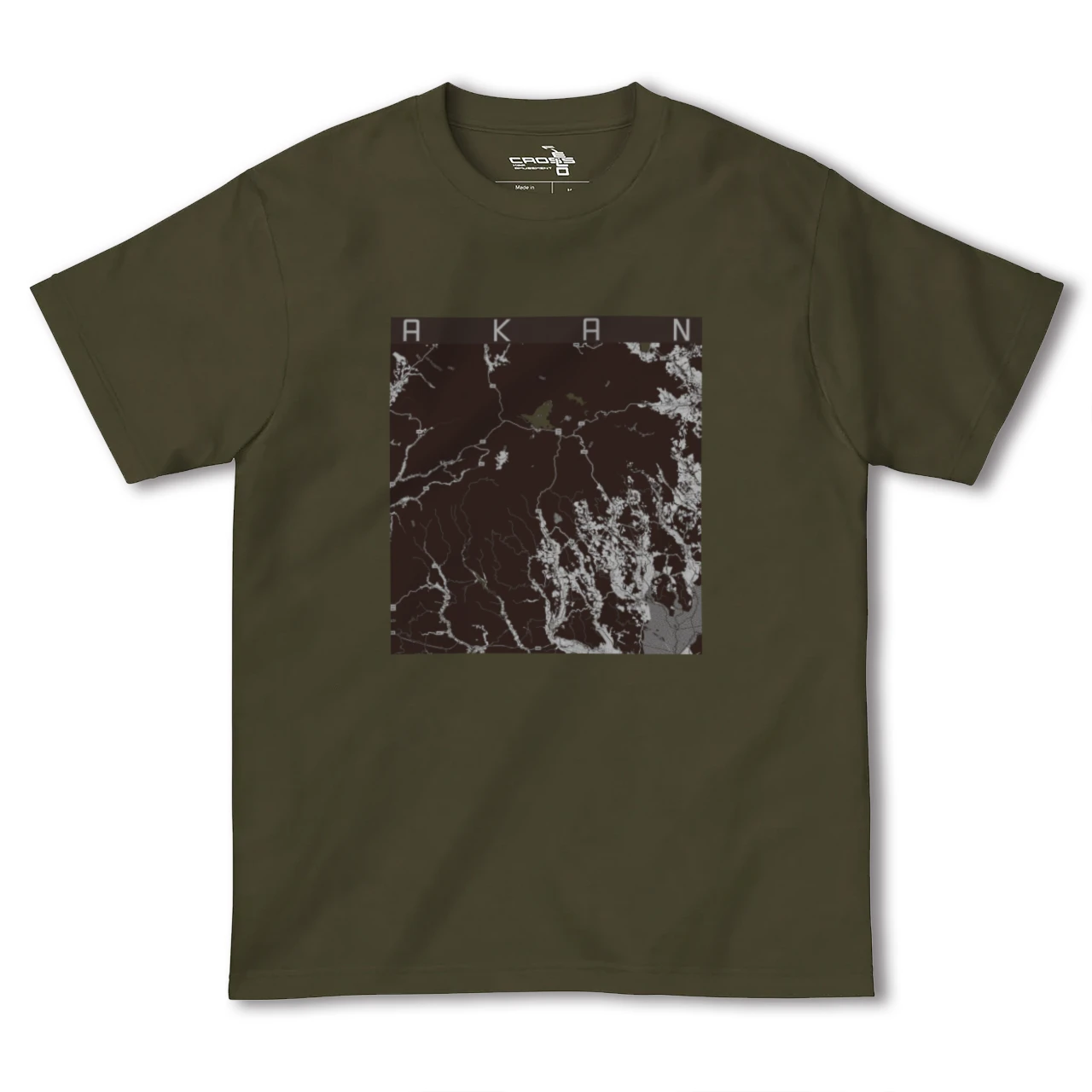 【阿寒(北海道)】地図柄ヘビーウェイトTシャツ