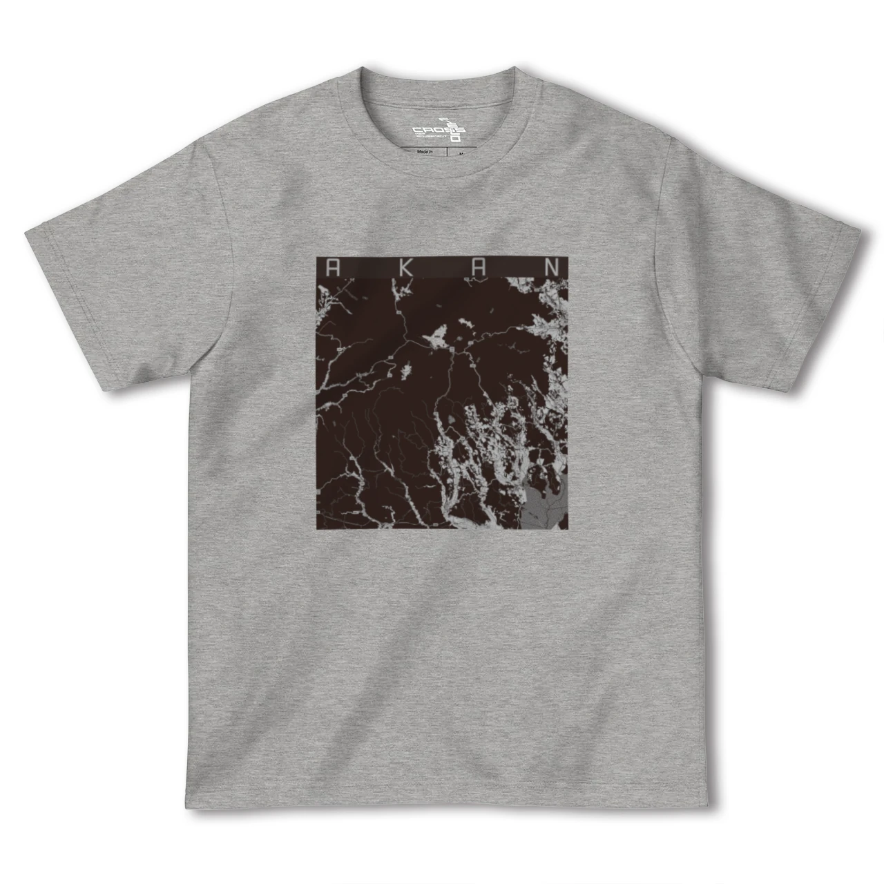 【阿寒(北海道)】地図柄ヘビーウェイトTシャツ