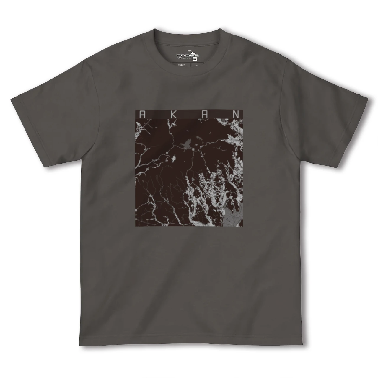 【阿寒(北海道)】地図柄ヘビーウェイトTシャツ