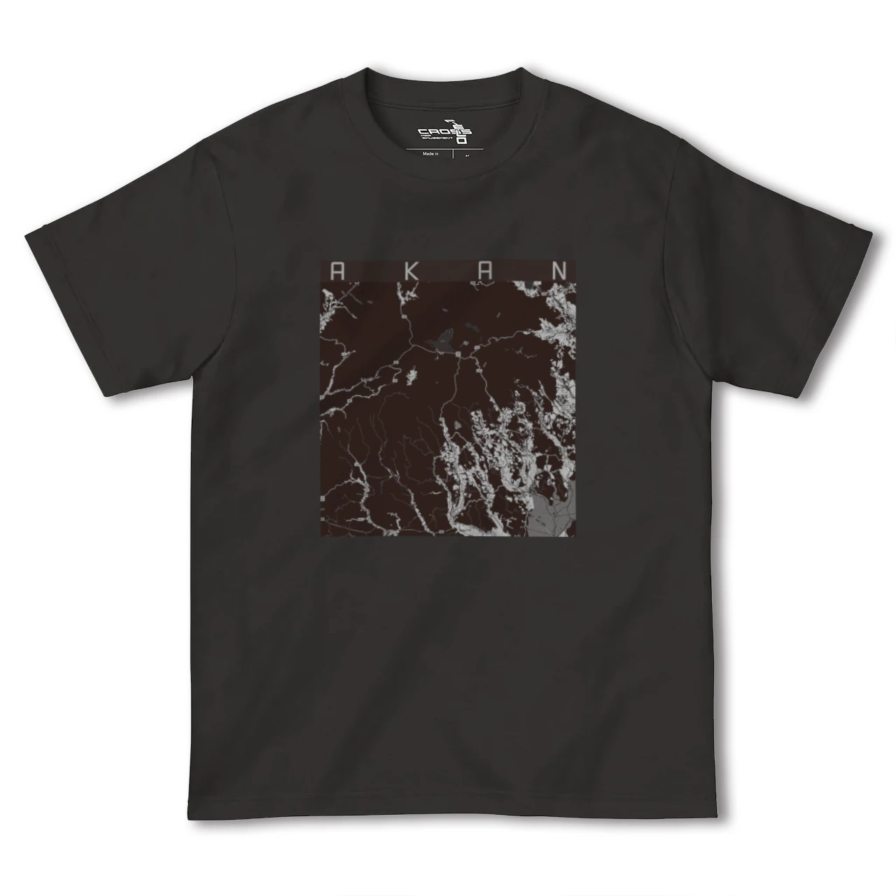 【阿寒(北海道)】地図柄ヘビーウェイトTシャツ