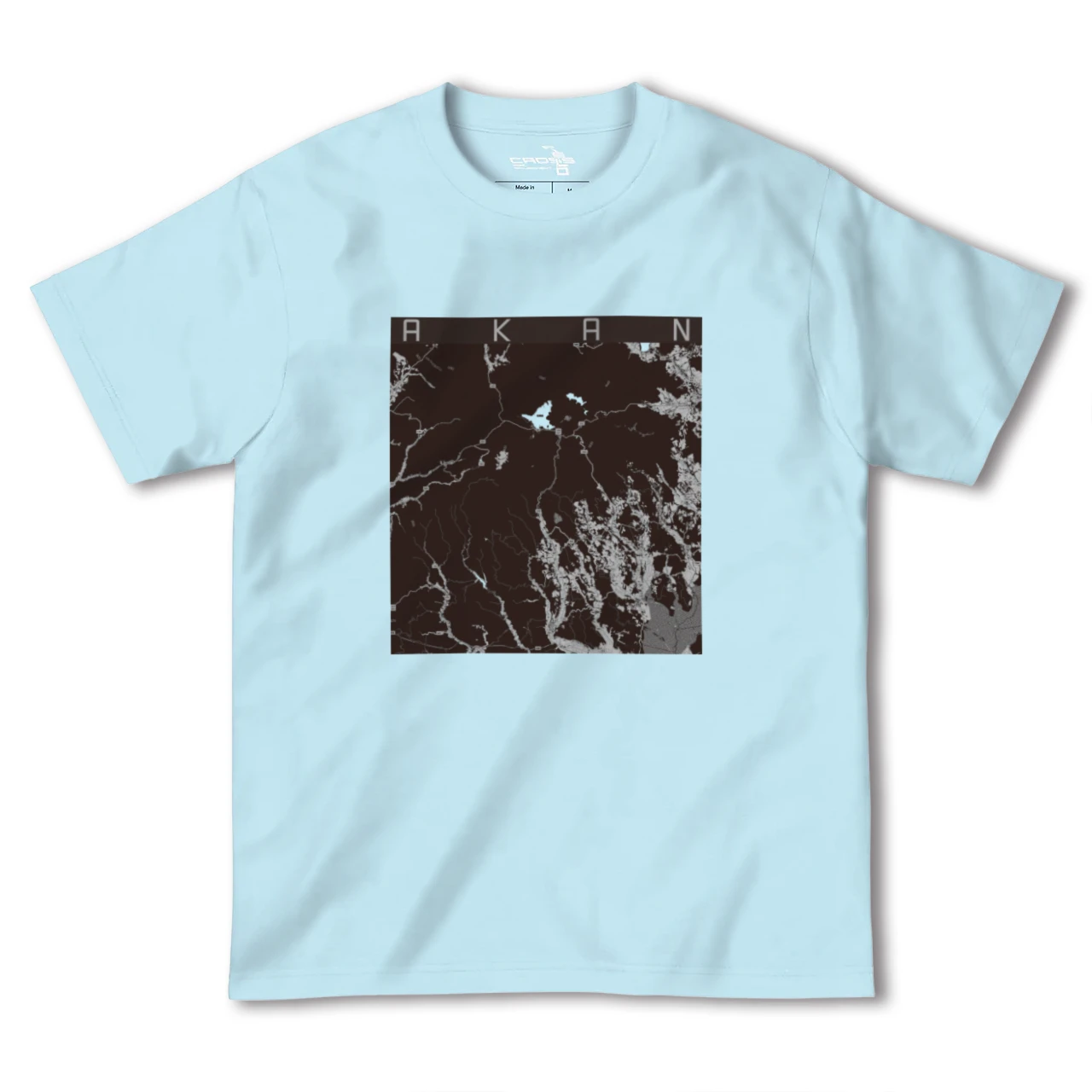 【阿寒(北海道)】地図柄ヘビーウェイトTシャツ