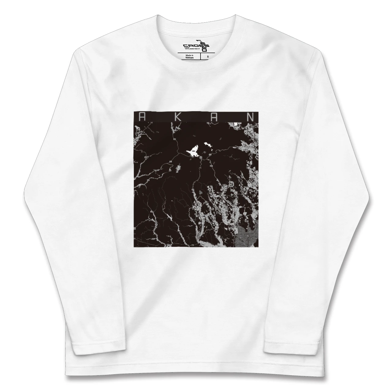 【阿寒(北海道)】地図柄ロングスリーブTシャツ