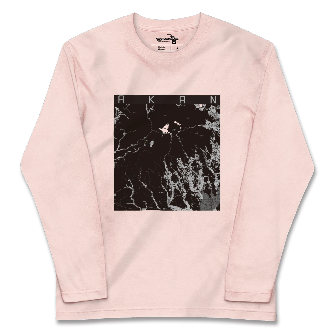 【阿寒(北海道)】地図柄ロングスリーブTシャツ