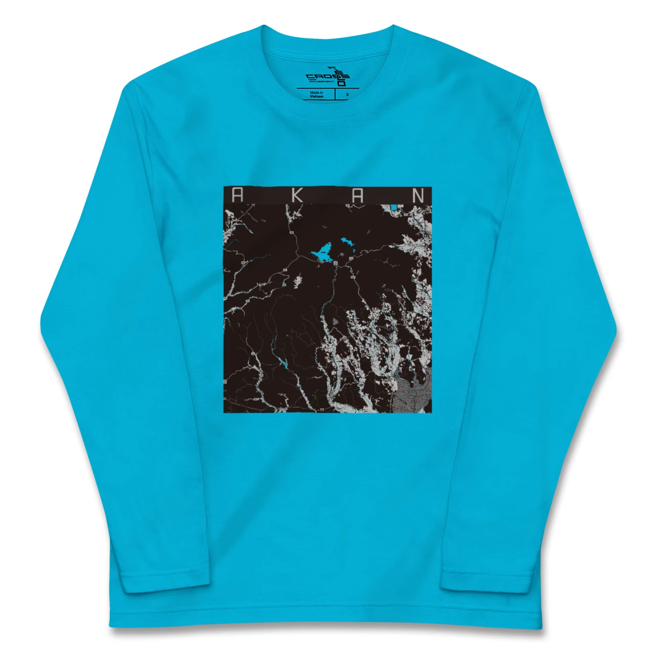 【阿寒(北海道)】地図柄ロングスリーブTシャツ