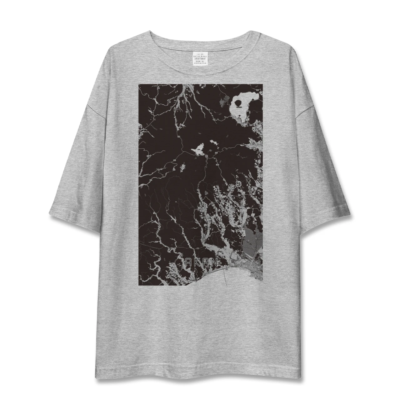 【阿寒(北海道)】地図柄ビッグシルエットTシャツ