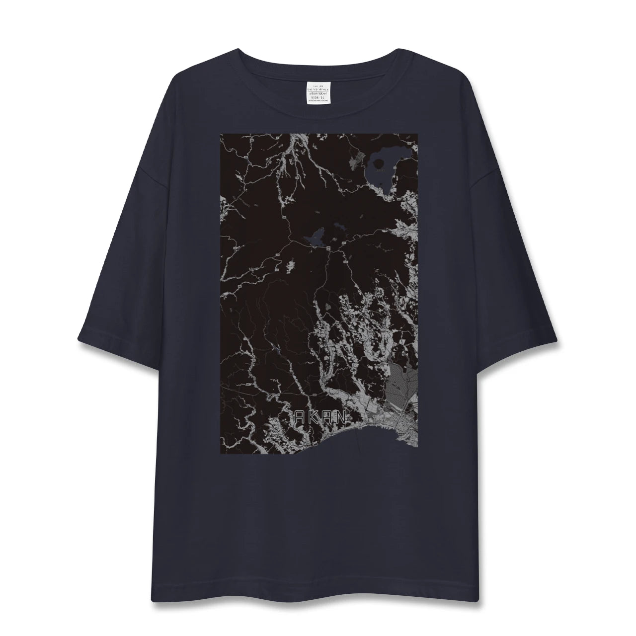【阿寒(北海道)】地図柄ビッグシルエットTシャツ