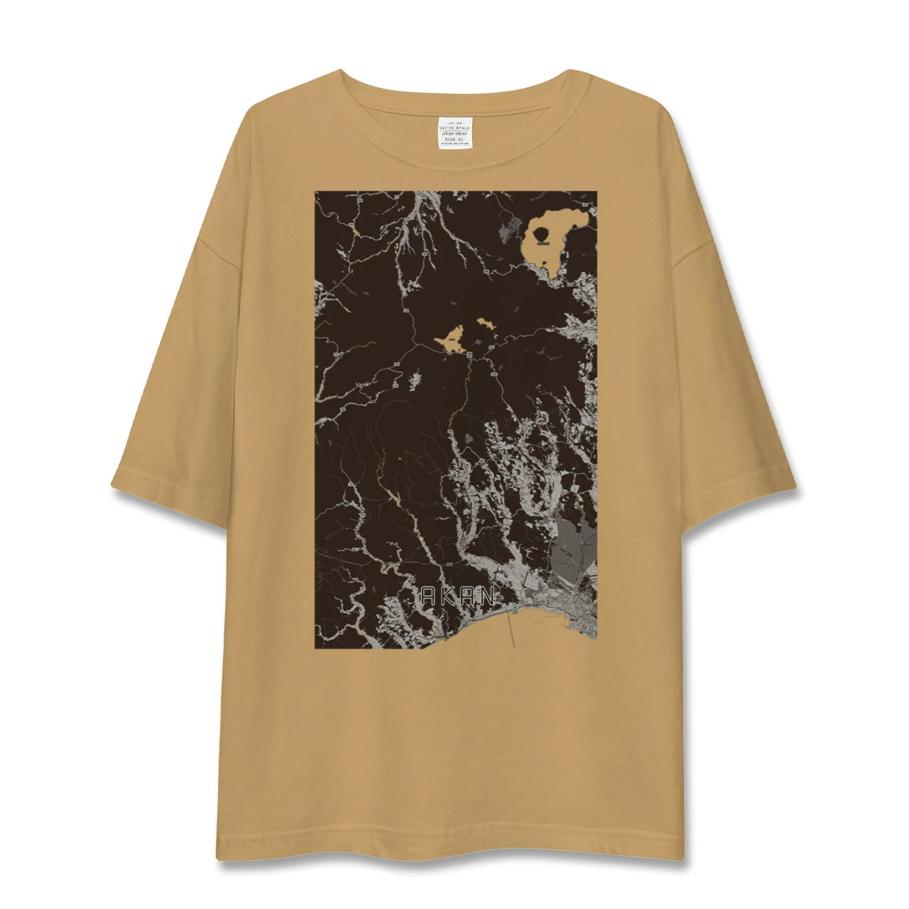 【阿寒(北海道)】地図柄ビッグシルエットTシャツ