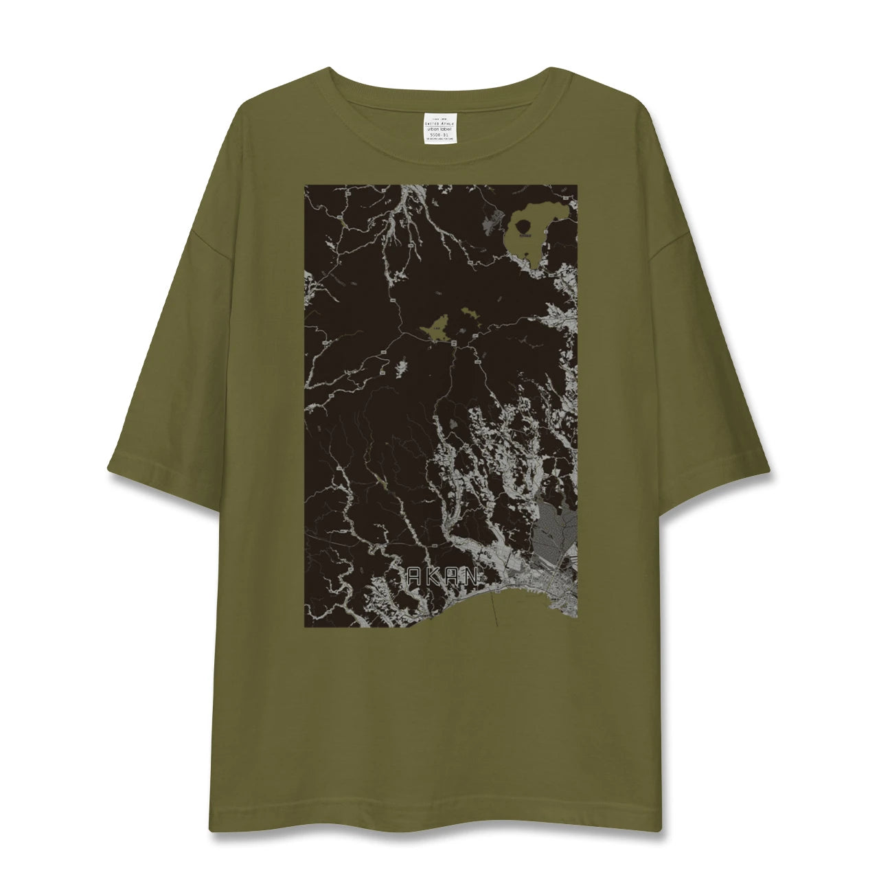 【阿寒(北海道)】地図柄ビッグシルエットTシャツ