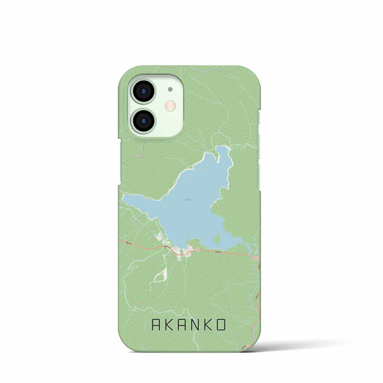 【阿寒湖(北海道)】地図柄iPhoneケース(バックカバータイプ)