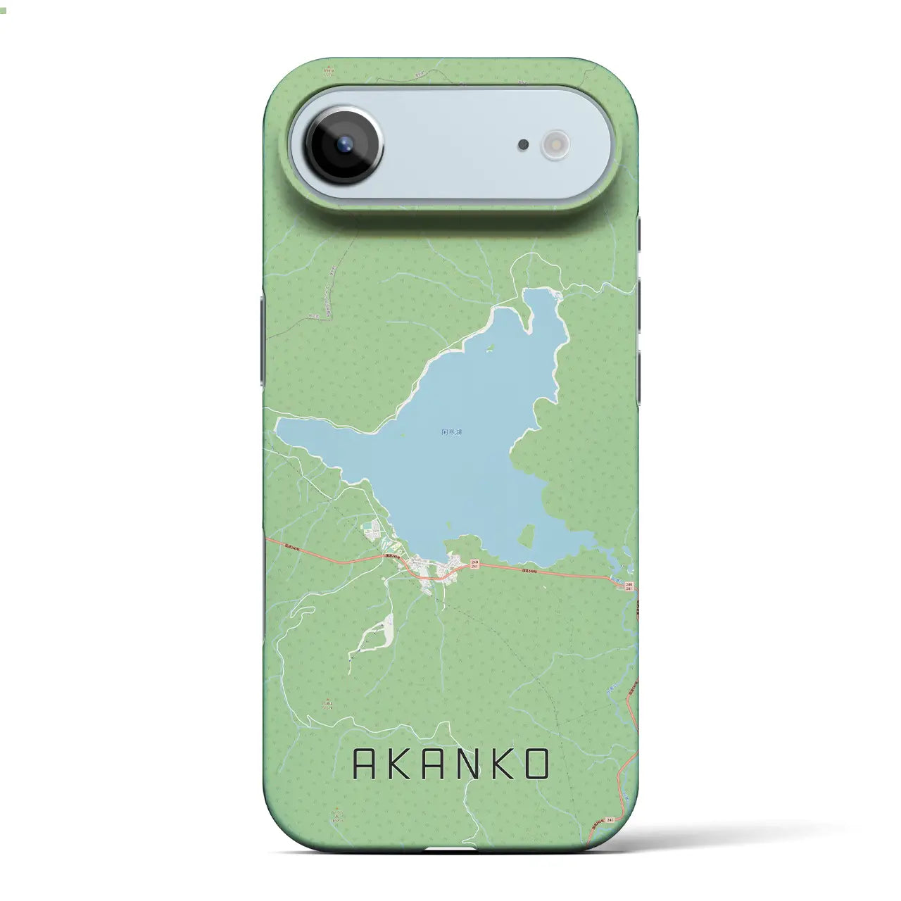【阿寒湖(北海道)】地図柄iPhoneケース(バックカバータイプ)