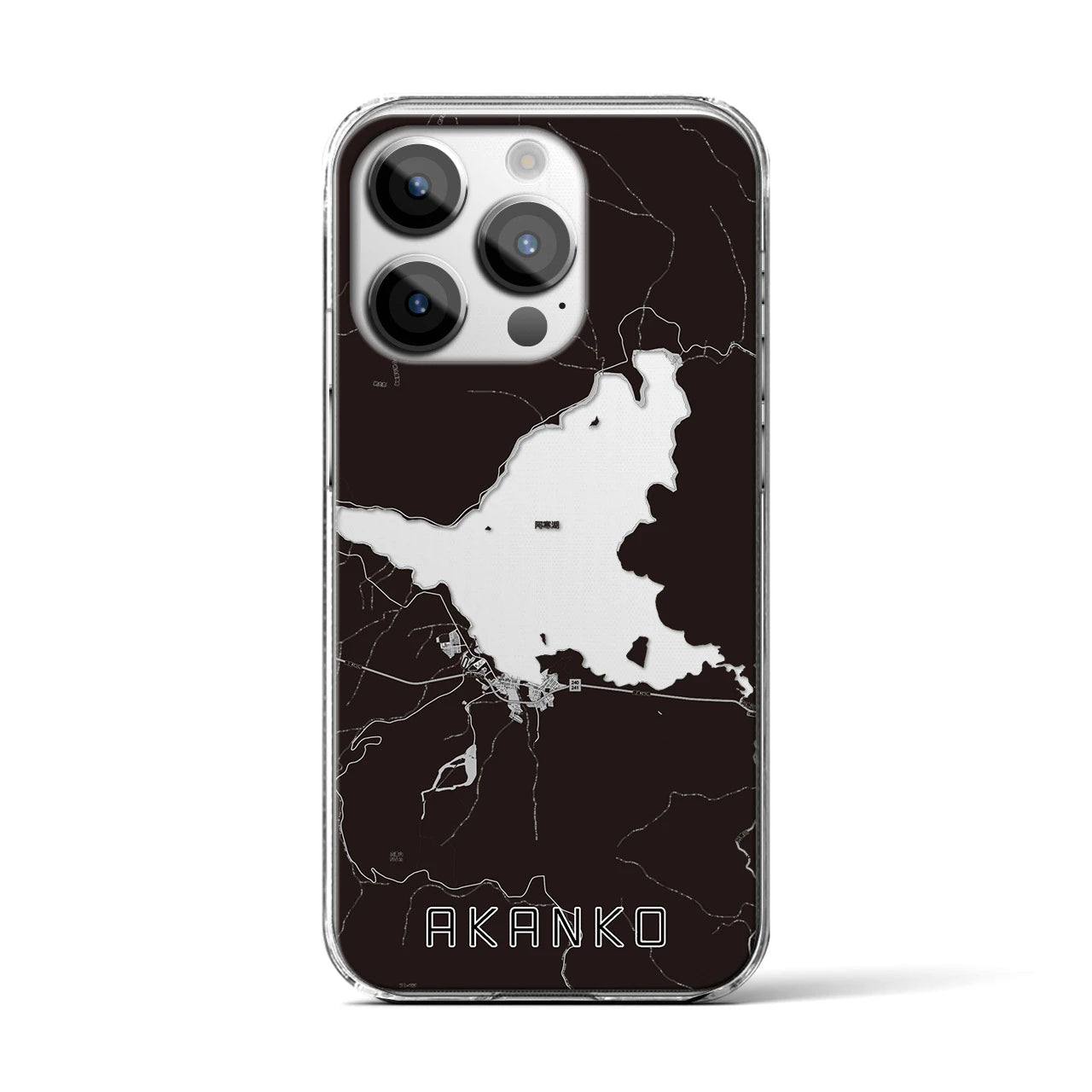 【阿寒湖(北海道)】地図柄iPhoneケース(クリアタイプ)