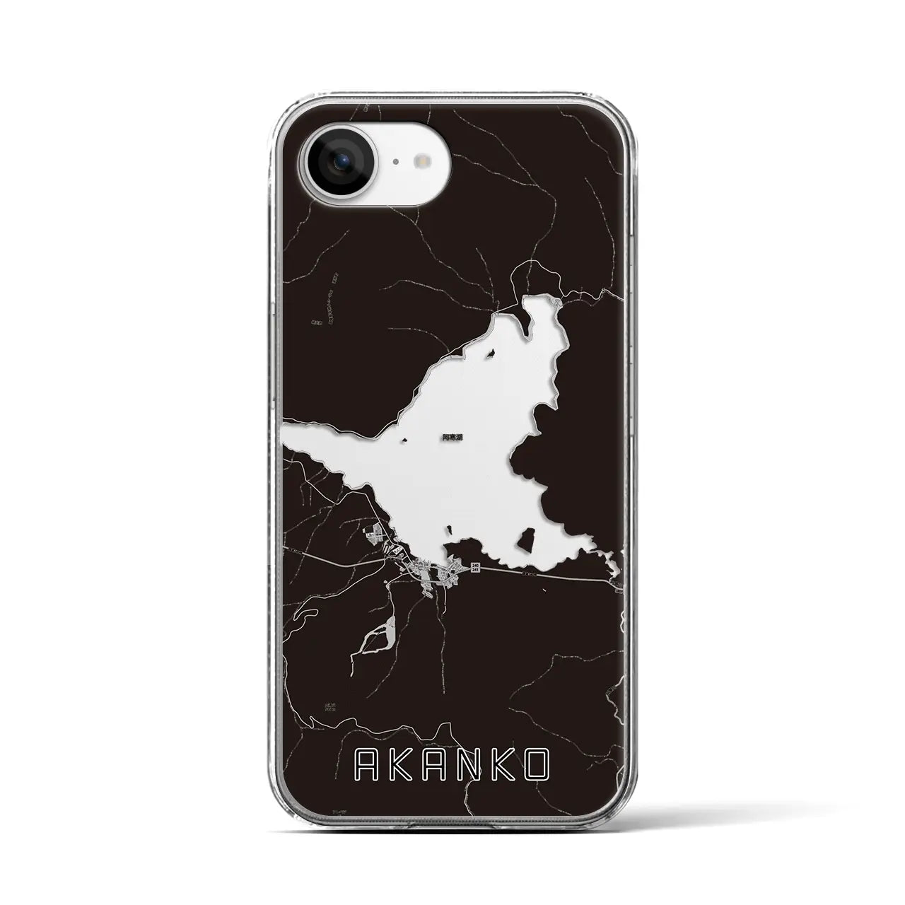 【阿寒湖(北海道)】地図柄iPhoneケース(クリアタイプ)