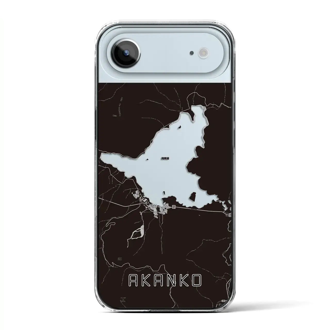 【阿寒湖(北海道)】地図柄iPhoneケース(クリアタイプ)