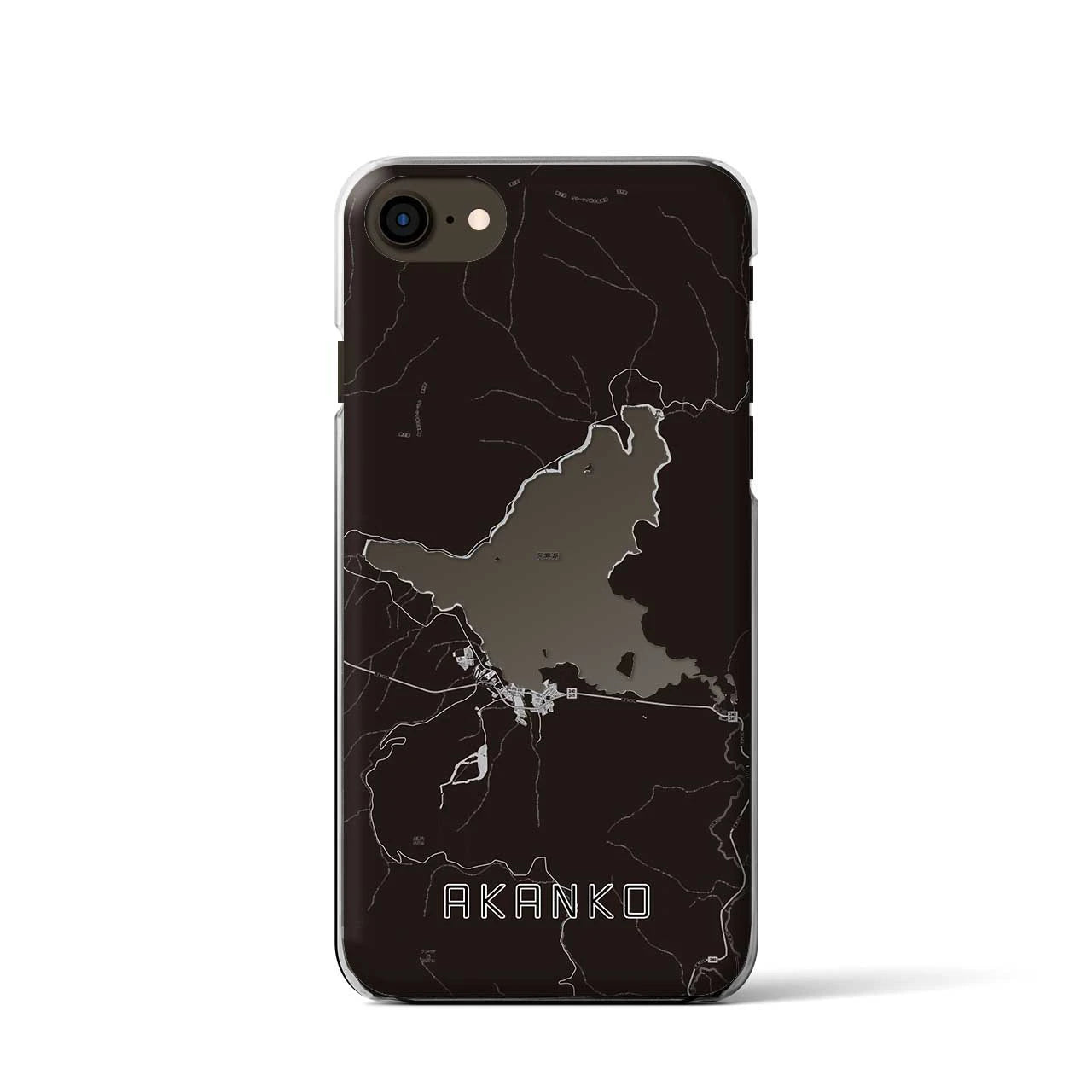 【阿寒湖(北海道)】地図柄iPhoneケース(クリアタイプ)