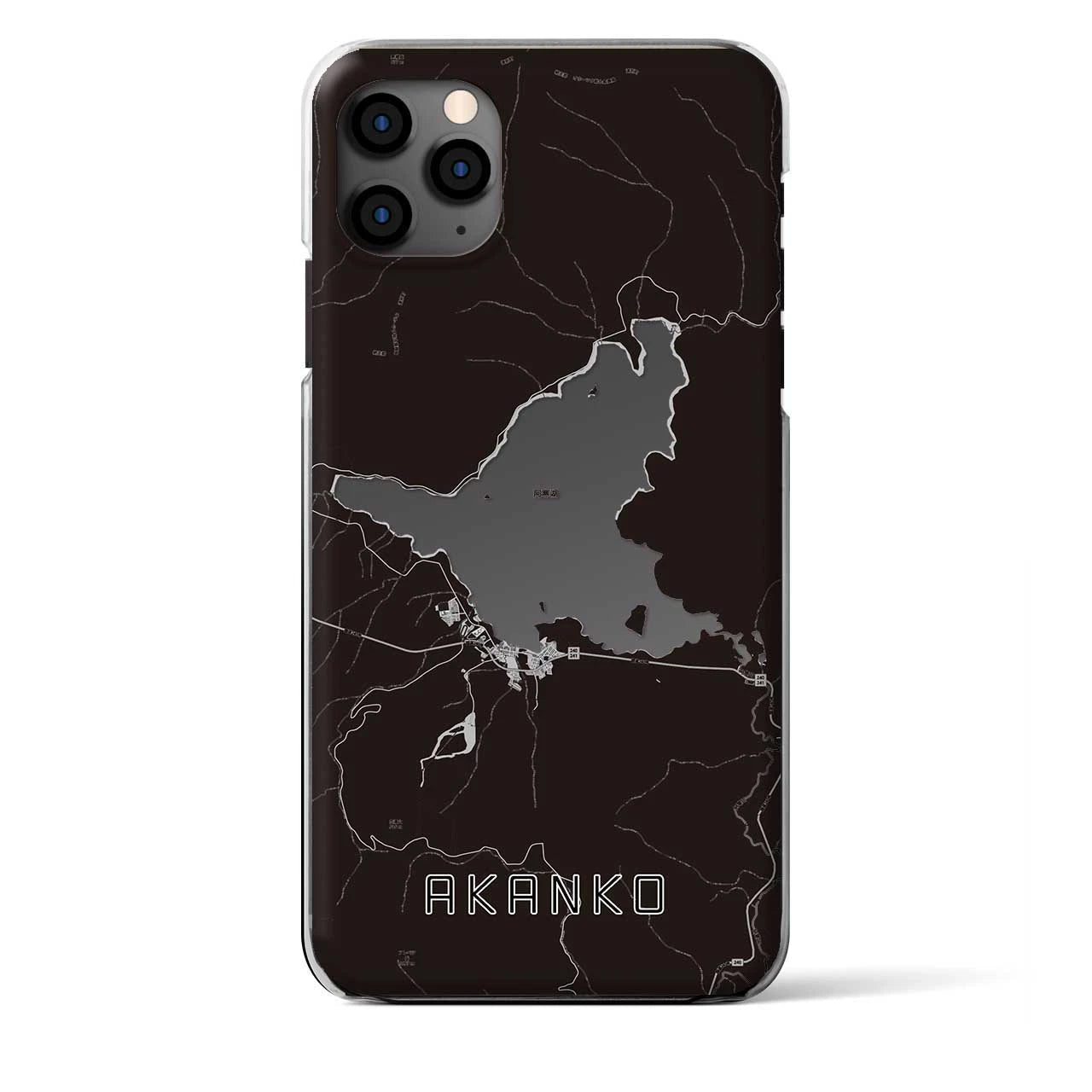 【阿寒湖(北海道)】地図柄iPhoneケース(クリアタイプ)