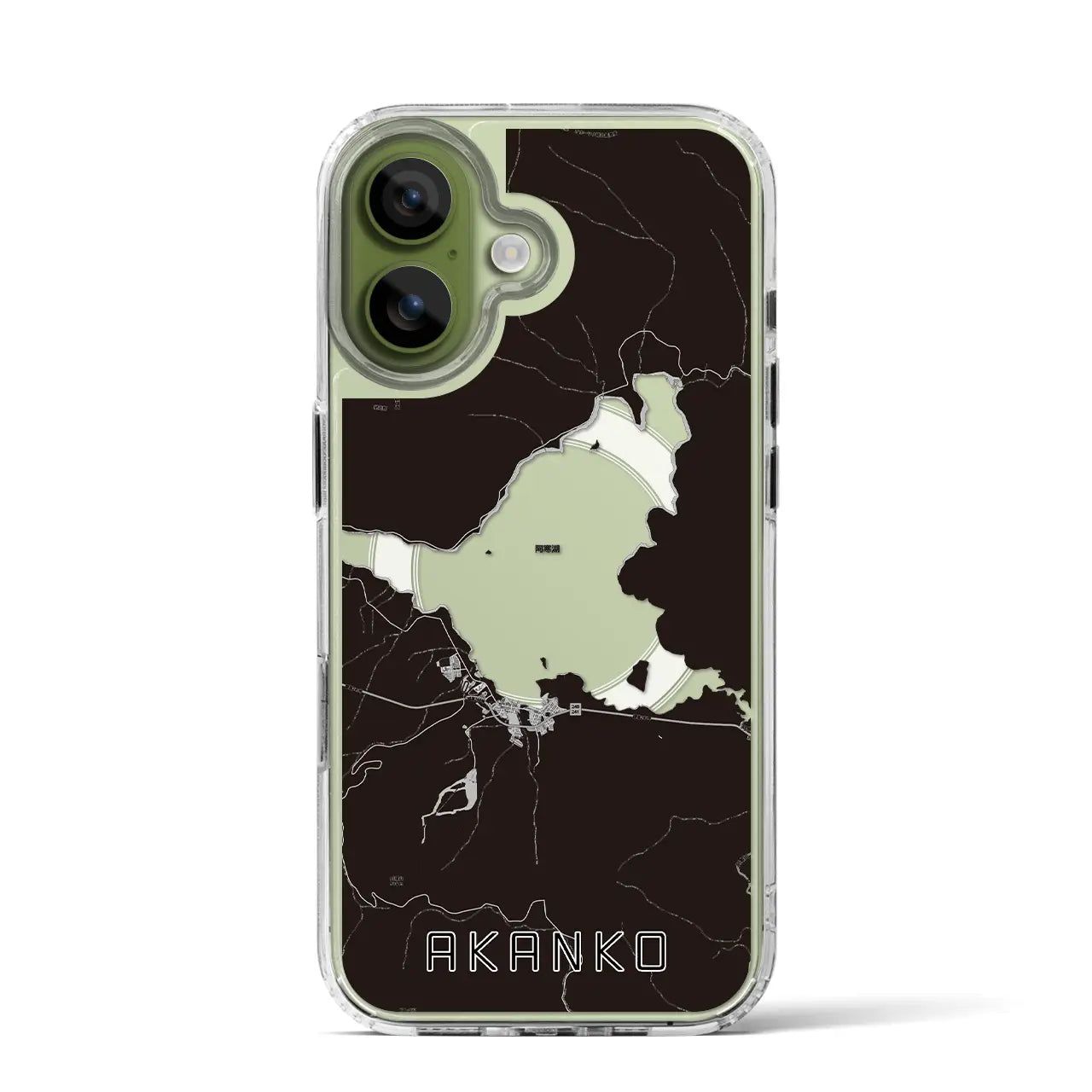 【阿寒湖(北海道)】地図柄iPhoneケース(MagSafeタイプ)