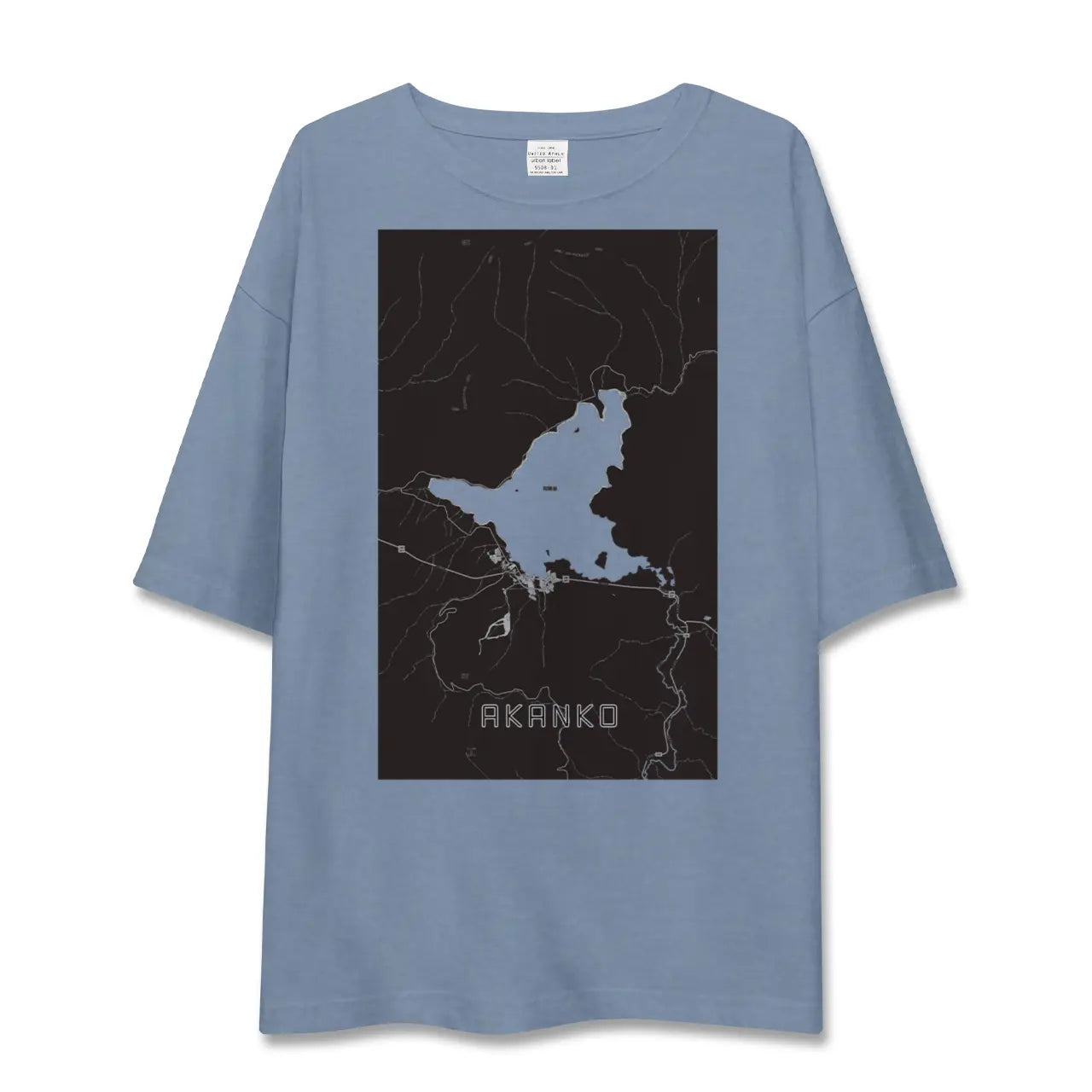 【阿寒湖(北海道)】地図柄ビッグシルエットTシャツ