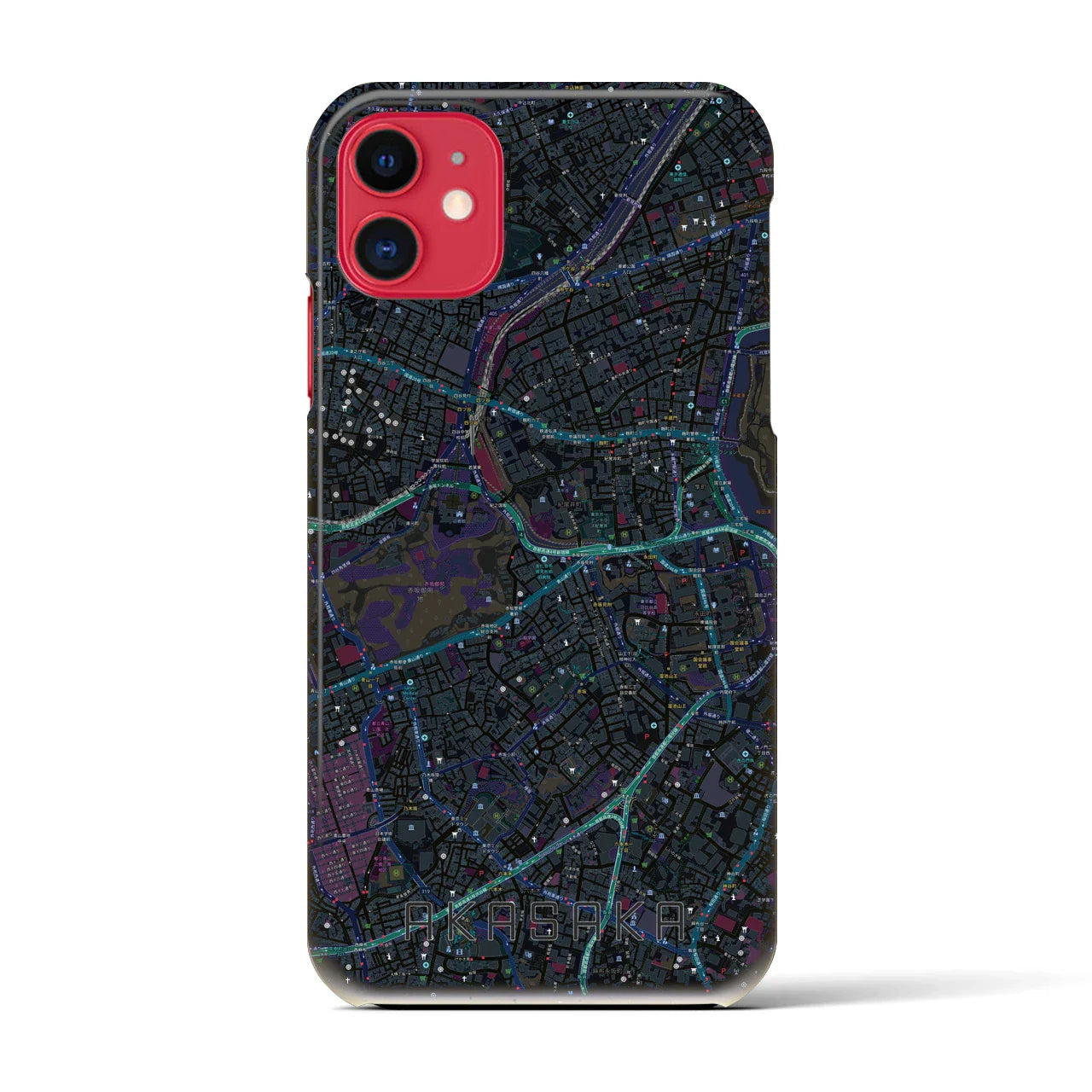 【赤坂(東京都)】地図柄iPhoneケース(バックカバータイプ)
