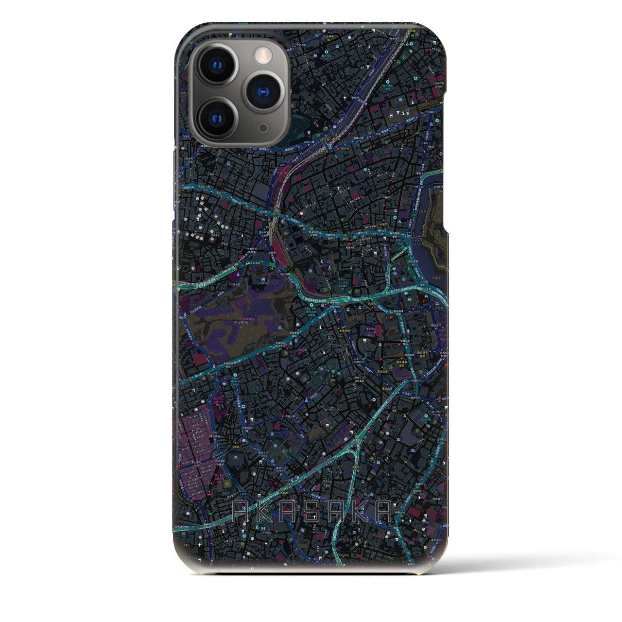 【赤坂(東京都)】地図柄iPhoneケース(バックカバータイプ)