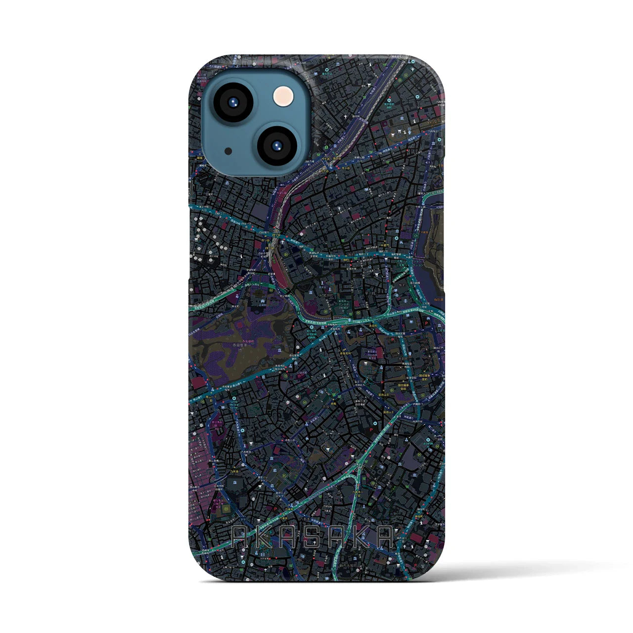 【赤坂(東京都)】地図柄iPhoneケース(バックカバータイプ)