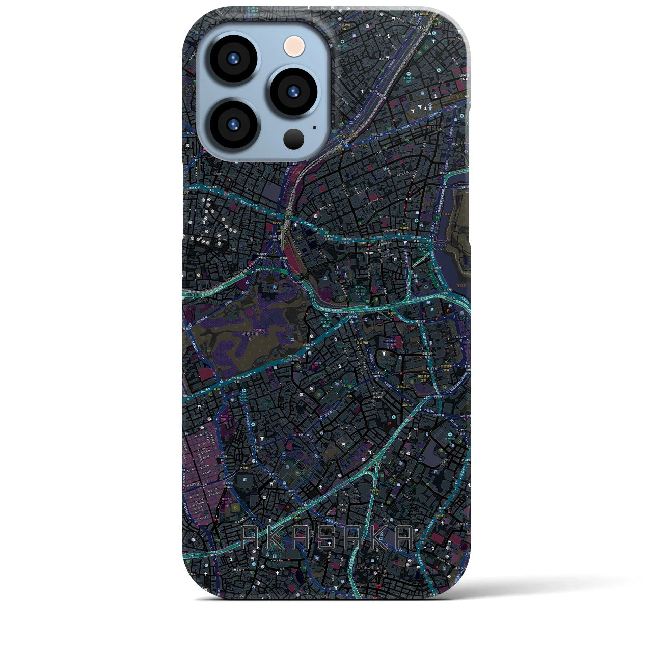 【赤坂(東京都)】地図柄iPhoneケース(バックカバータイプ)
