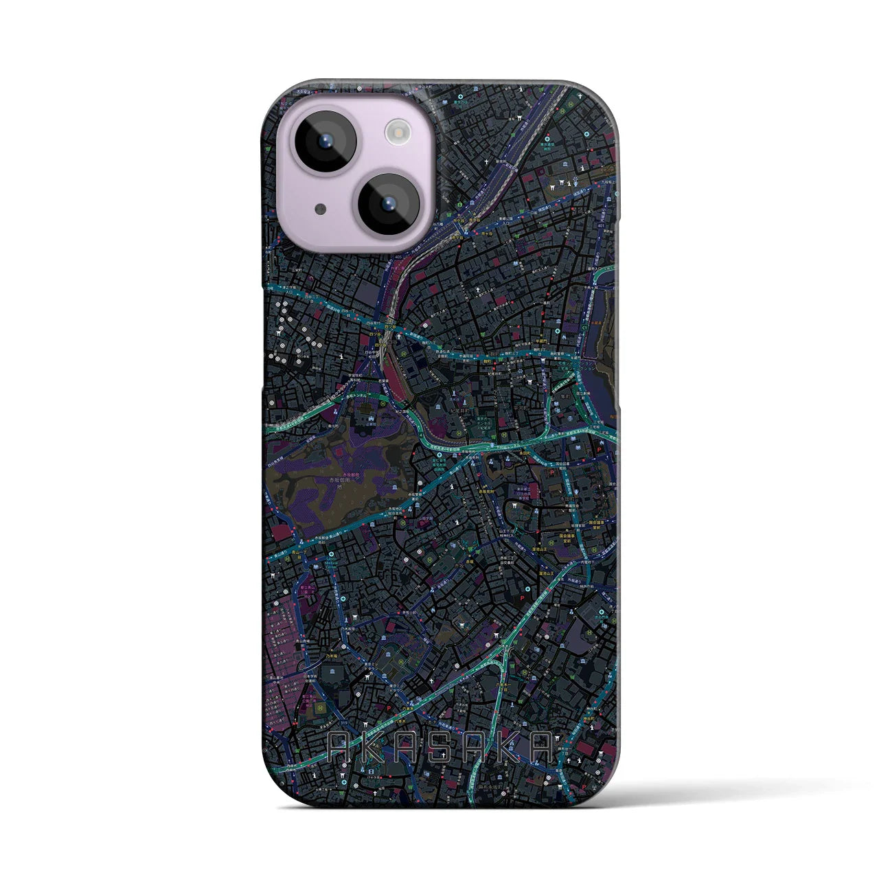 【赤坂(東京都)】地図柄iPhoneケース(バックカバータイプ)