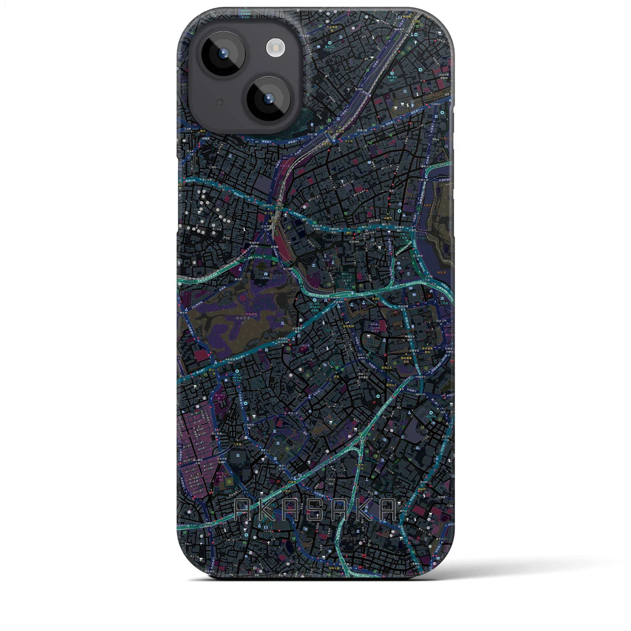 【赤坂(東京都)】地図柄iPhoneケース(バックカバータイプ)