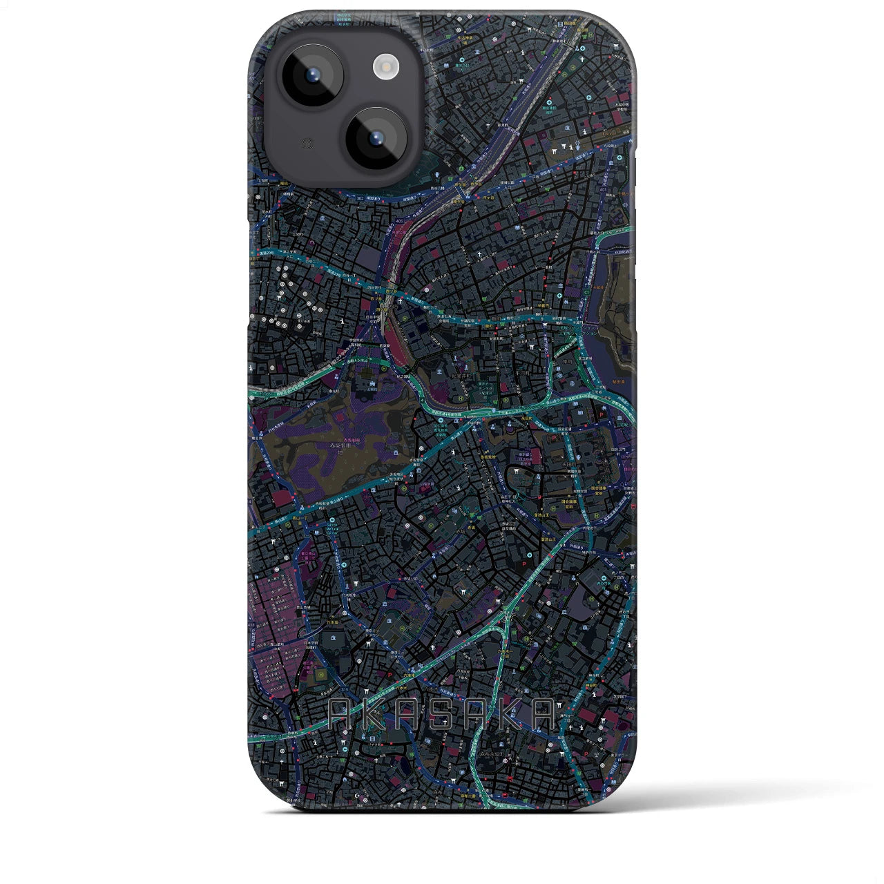 【赤坂(東京都)】地図柄iPhoneケース(バックカバータイプ)
