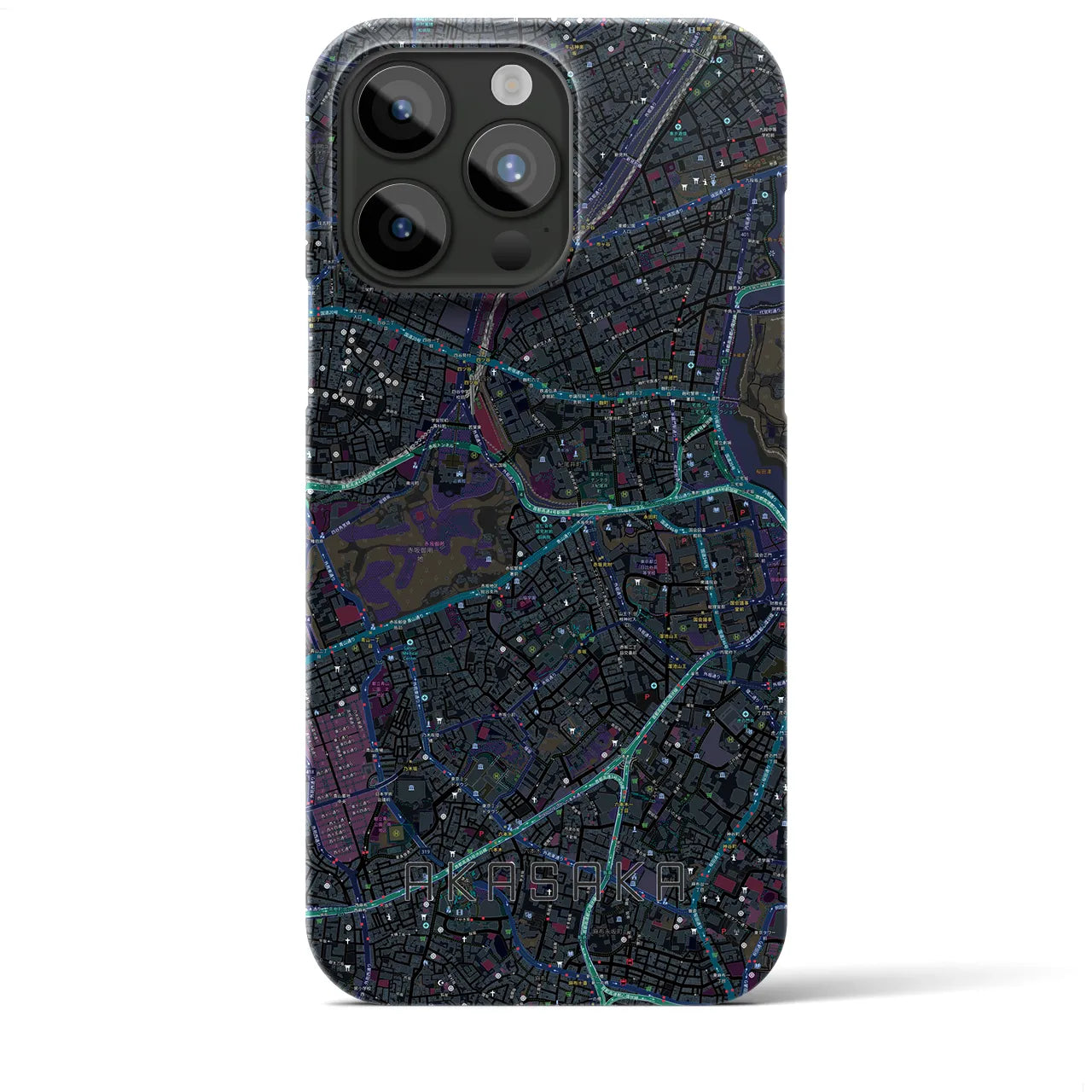 【赤坂(東京都)】地図柄iPhoneケース(バックカバータイプ)