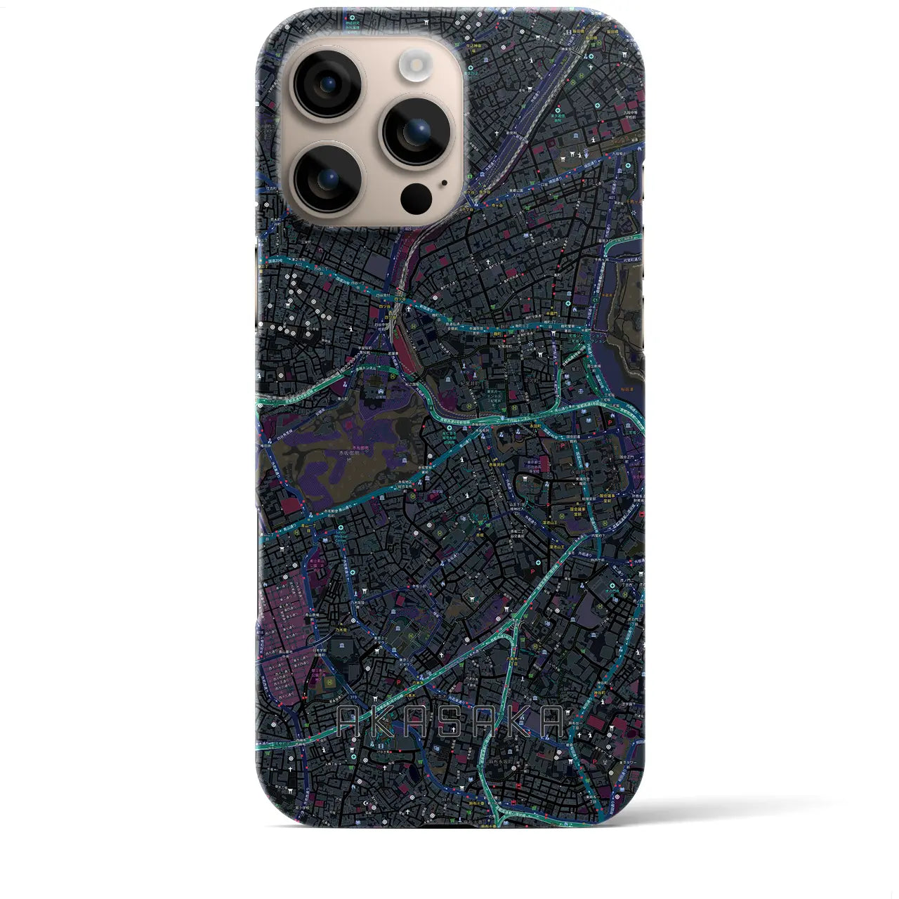 【赤坂(東京都)】地図柄iPhoneケース(バックカバータイプ)