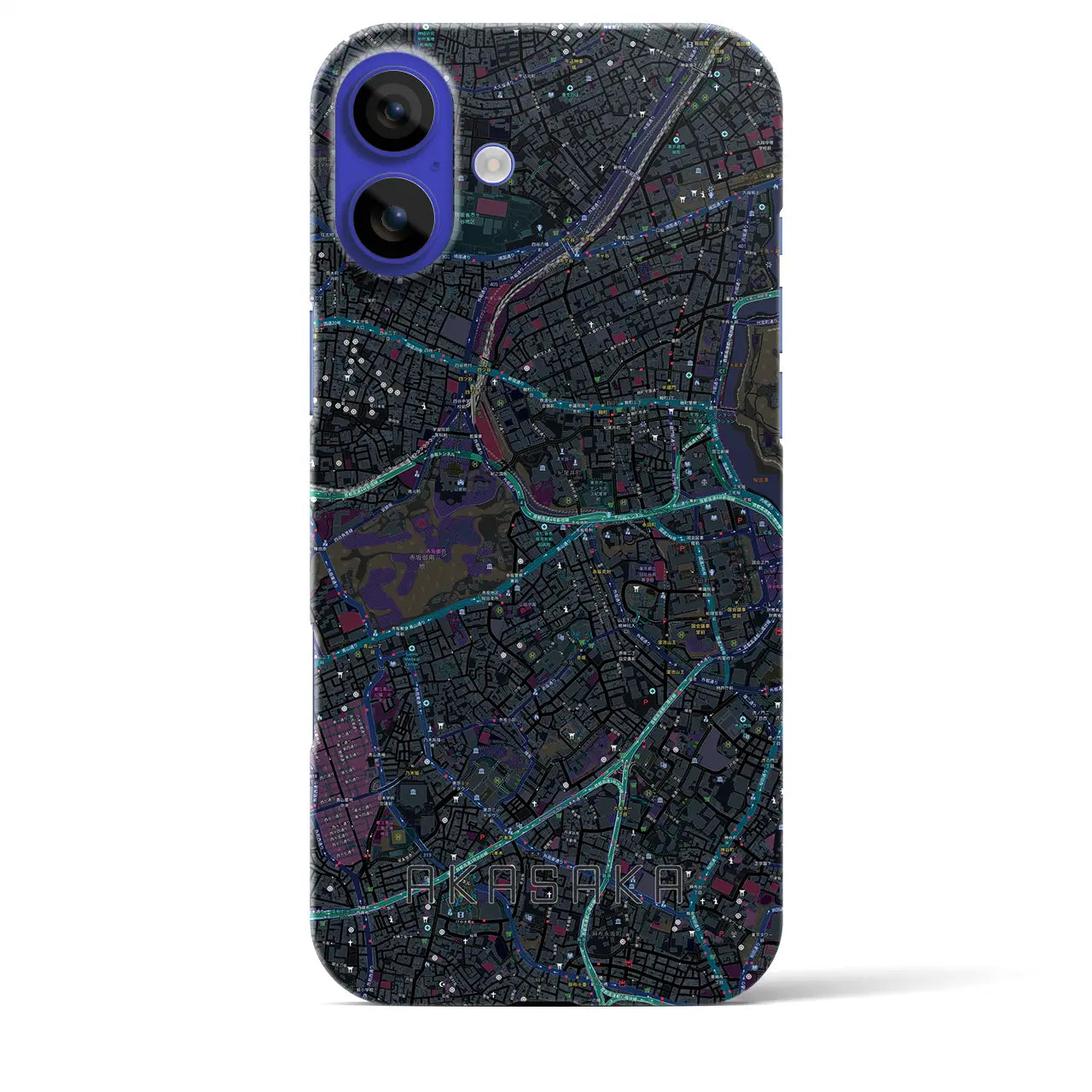 【赤坂(東京都)】地図柄iPhoneケース(バックカバータイプ)