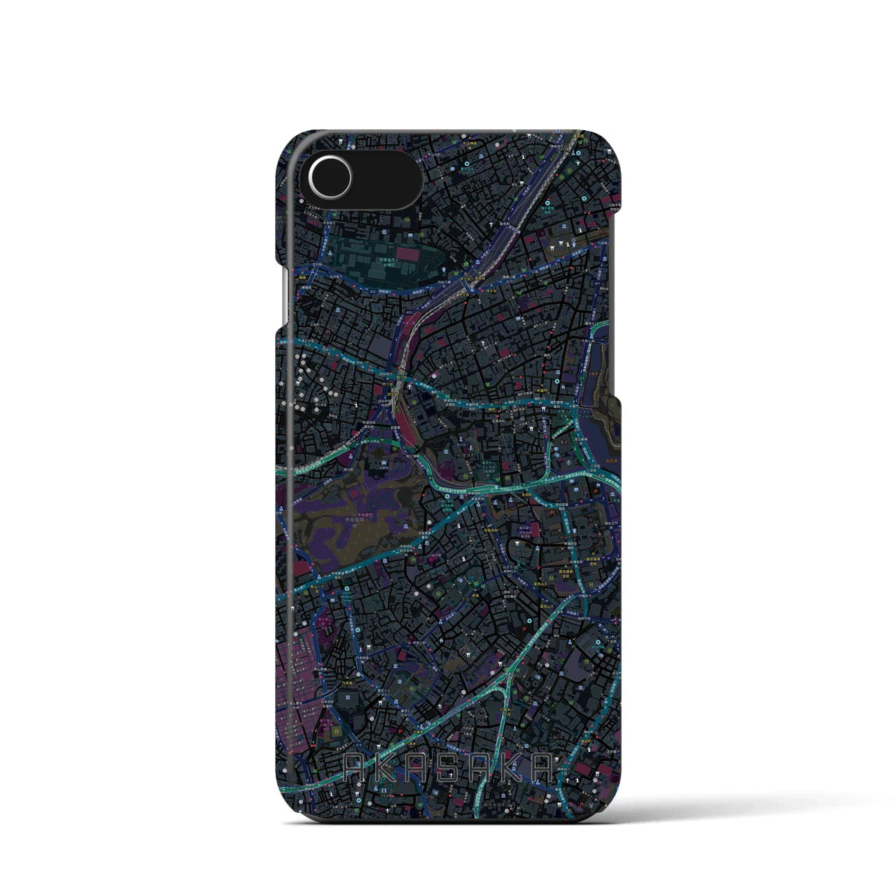 【赤坂(東京都)】地図柄iPhoneケース(バックカバータイプ)
