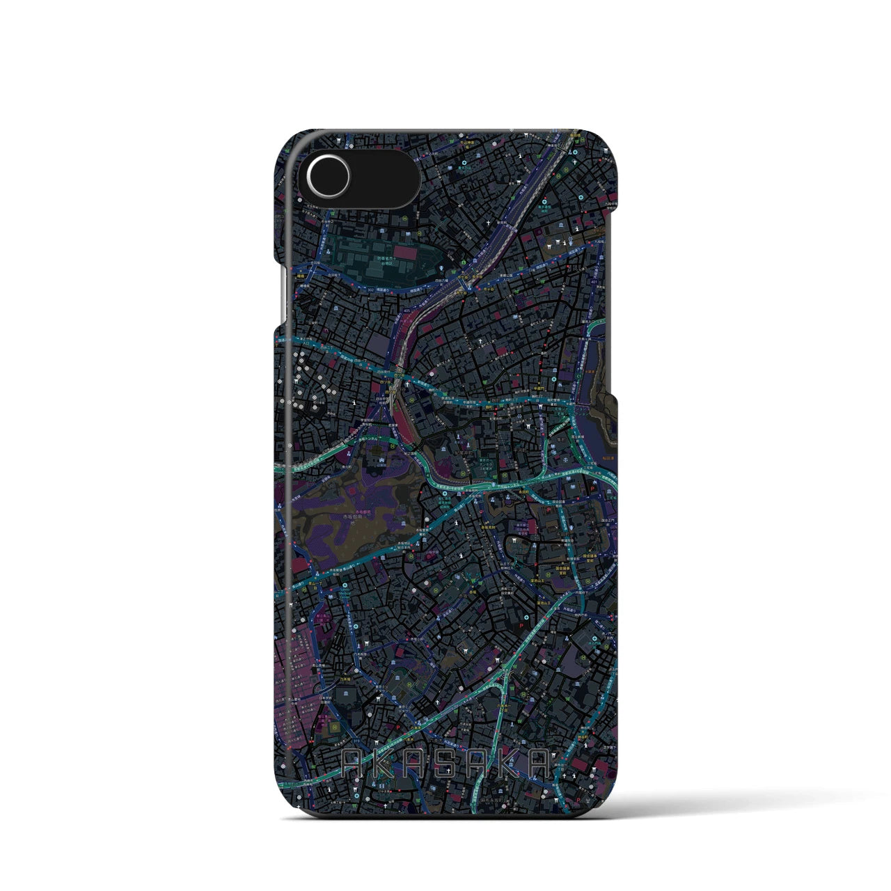 【赤坂(東京都)】地図柄iPhoneケース(バックカバータイプ)