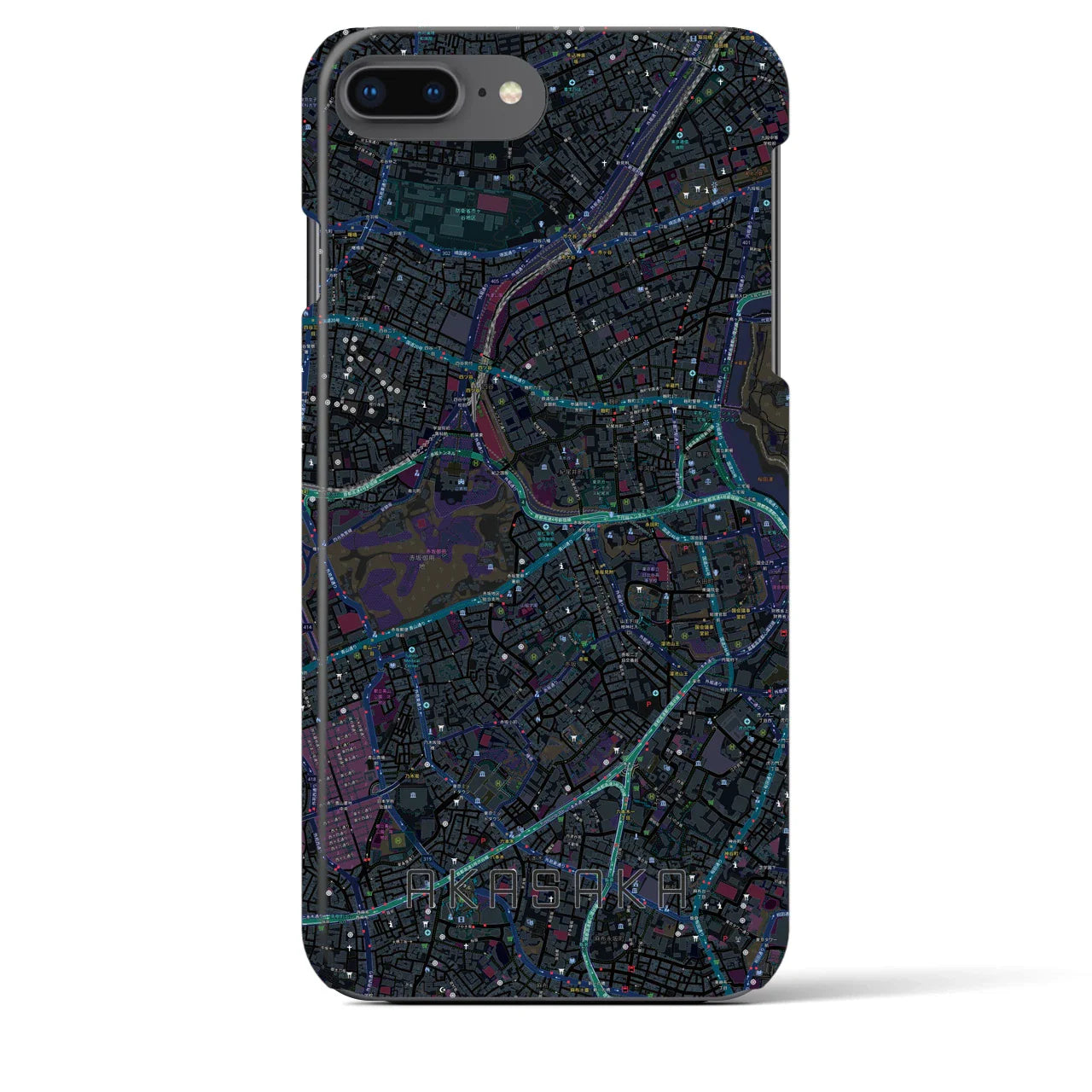 【赤坂(東京都)】地図柄iPhoneケース(バックカバータイプ)