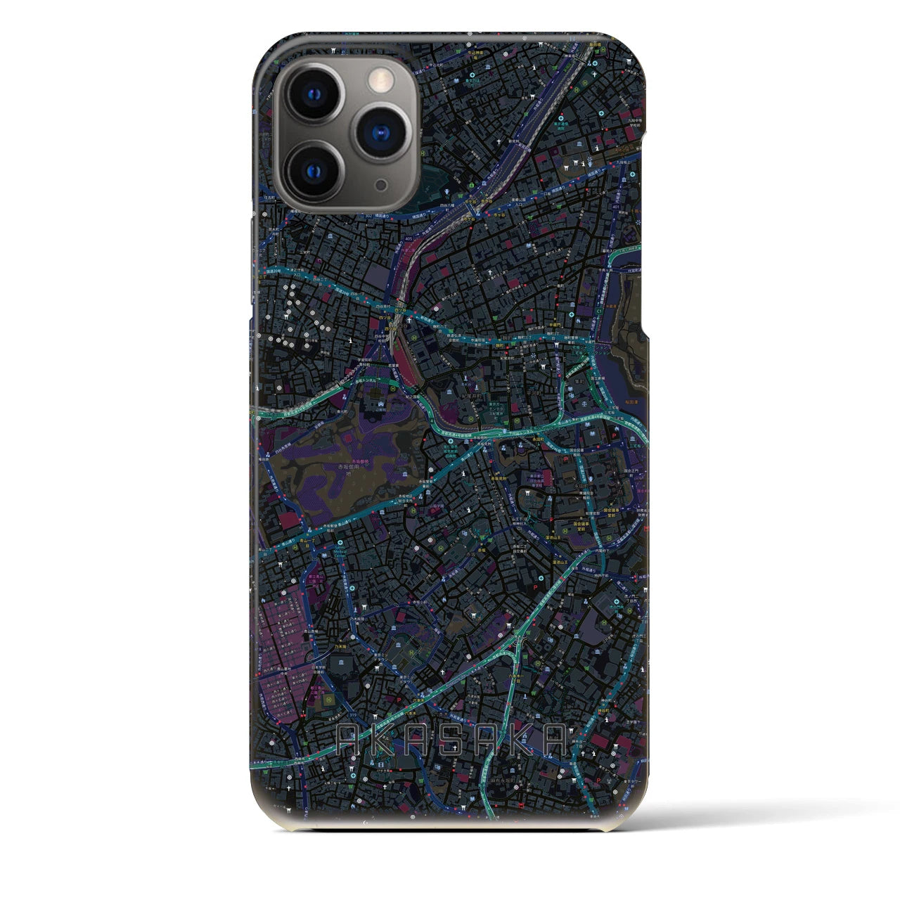 【赤坂(東京都)】地図柄iPhoneケース(バックカバータイプ)