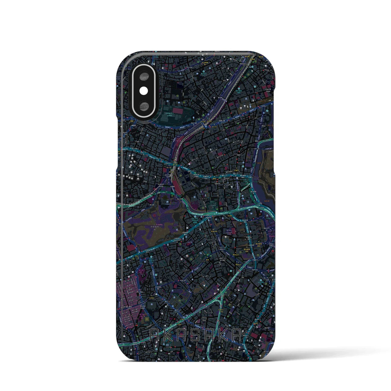 【赤坂(東京都)】地図柄iPhoneケース(バックカバータイプ)