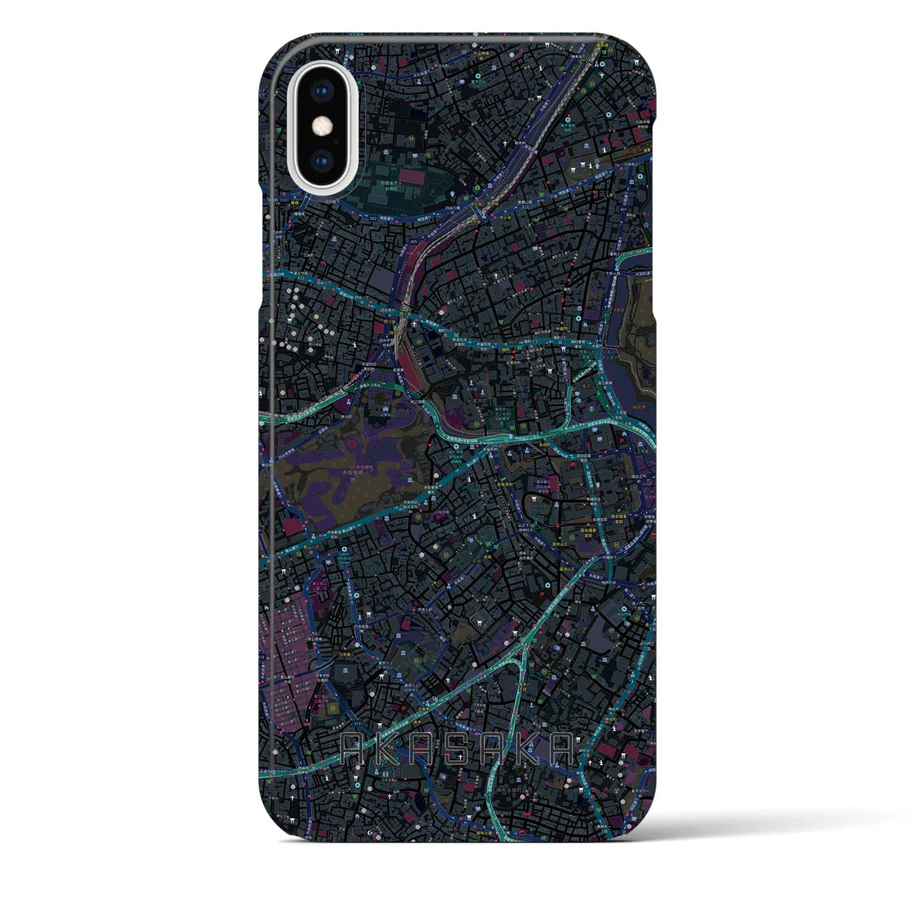 【赤坂(東京都)】地図柄iPhoneケース(バックカバータイプ)