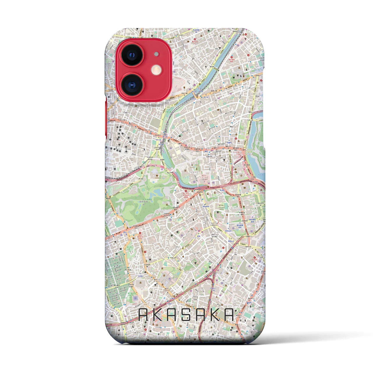 【赤坂(東京都)】地図柄iPhoneケース(バックカバータイプ)