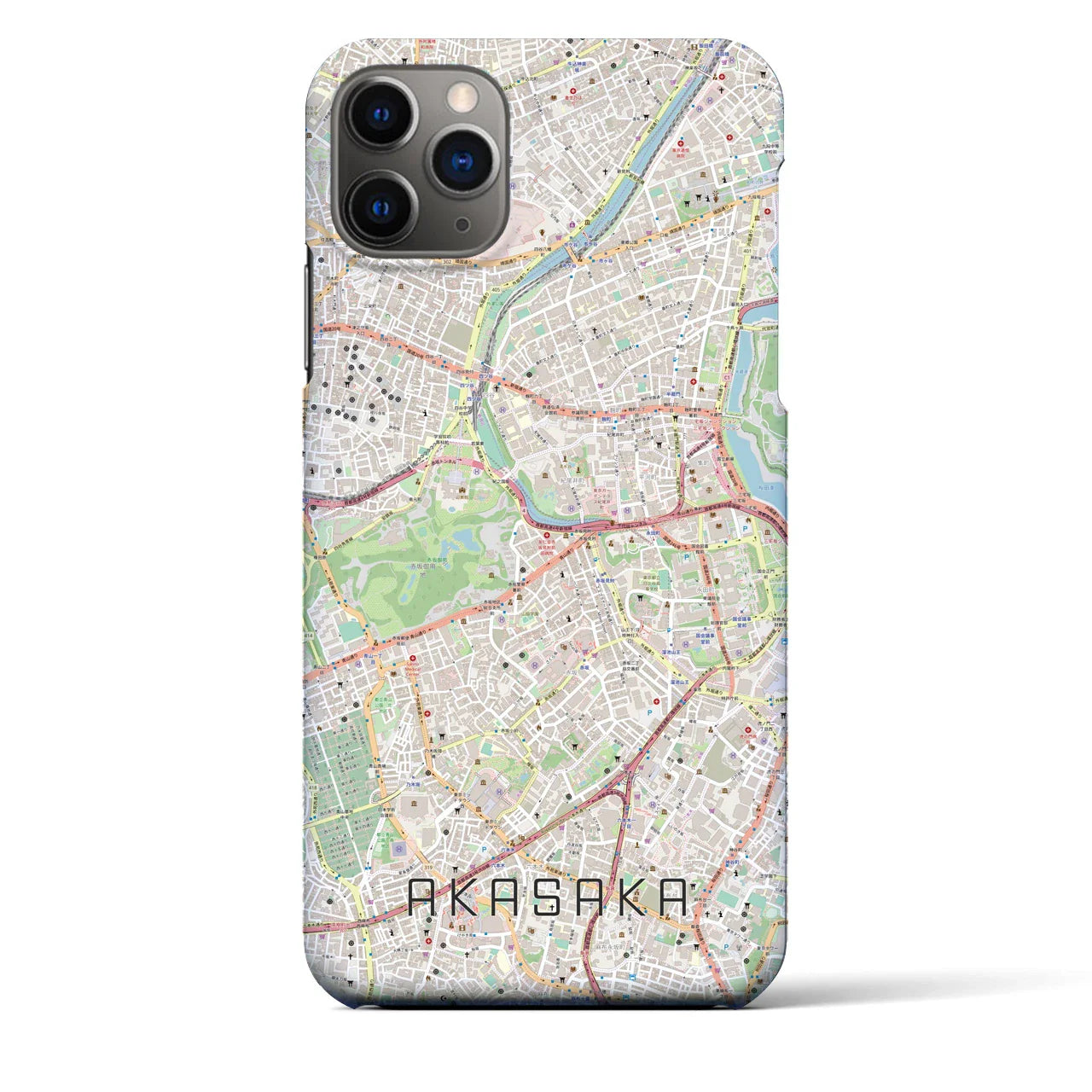 【赤坂(東京都)】地図柄iPhoneケース(バックカバータイプ)