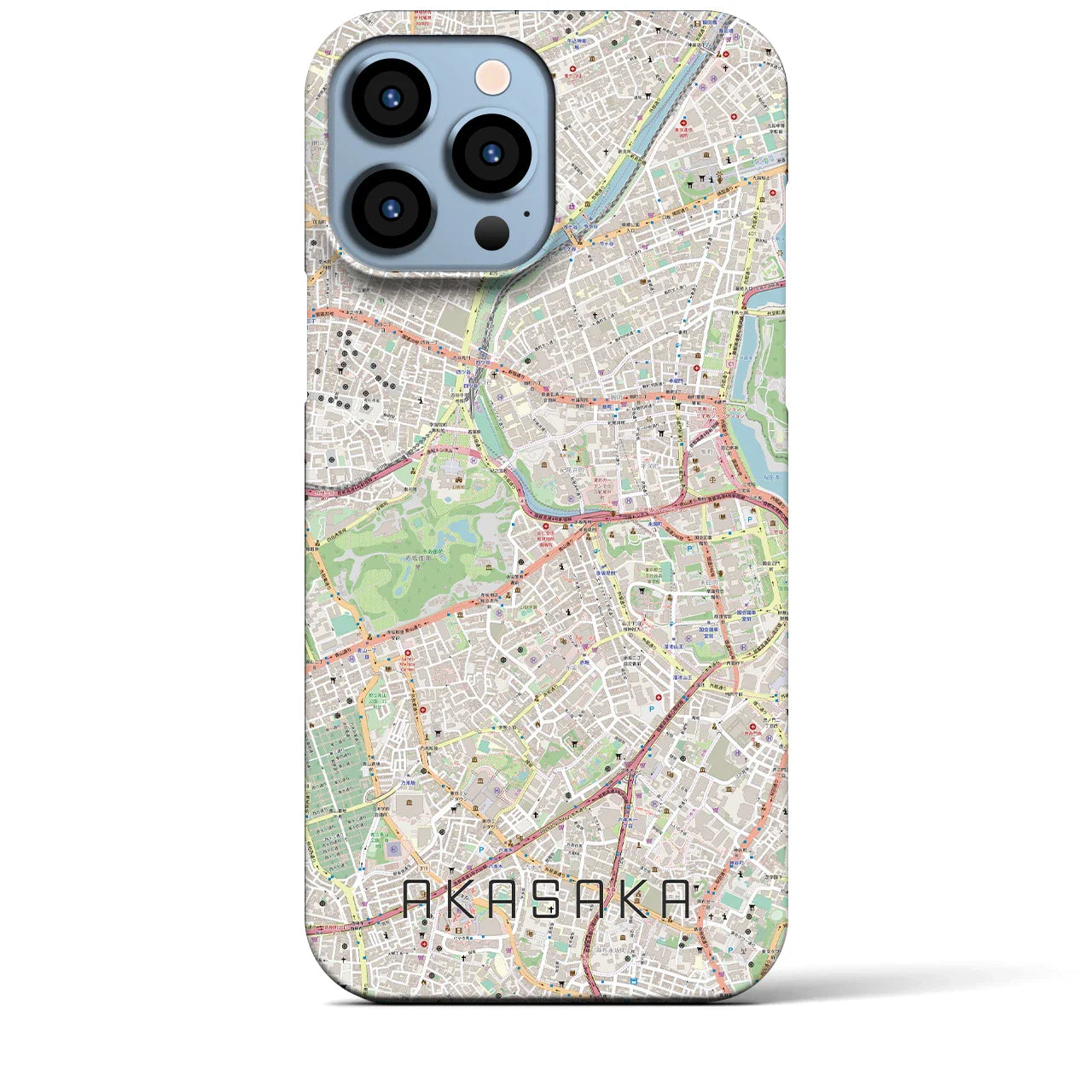 【赤坂(東京都)】地図柄iPhoneケース(バックカバータイプ)